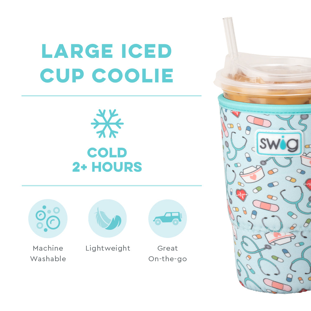 Scrub Life Large Iced Cup Coolie - Insulated Coffee Sleeve for Nurses, Doctors & Healthcare Workers - Perfect for Iced Coffee, Smoothies & Cold Drinks at Work or Hospital Shifts