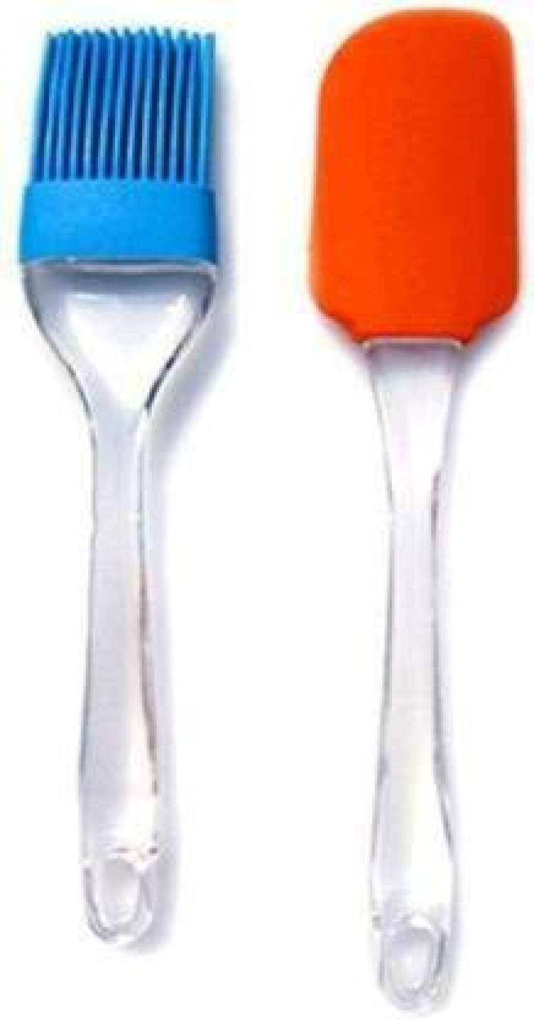 Wefun 2-Piece Silicone Spatula and Pastry Brush Set - Heat-Resistant Cooking Utensils for Baking, Grilling & Kitchen Use (20cm/8inch) - Perfect for Cake Decorating, Basting Meat & Non-Stick Cookware