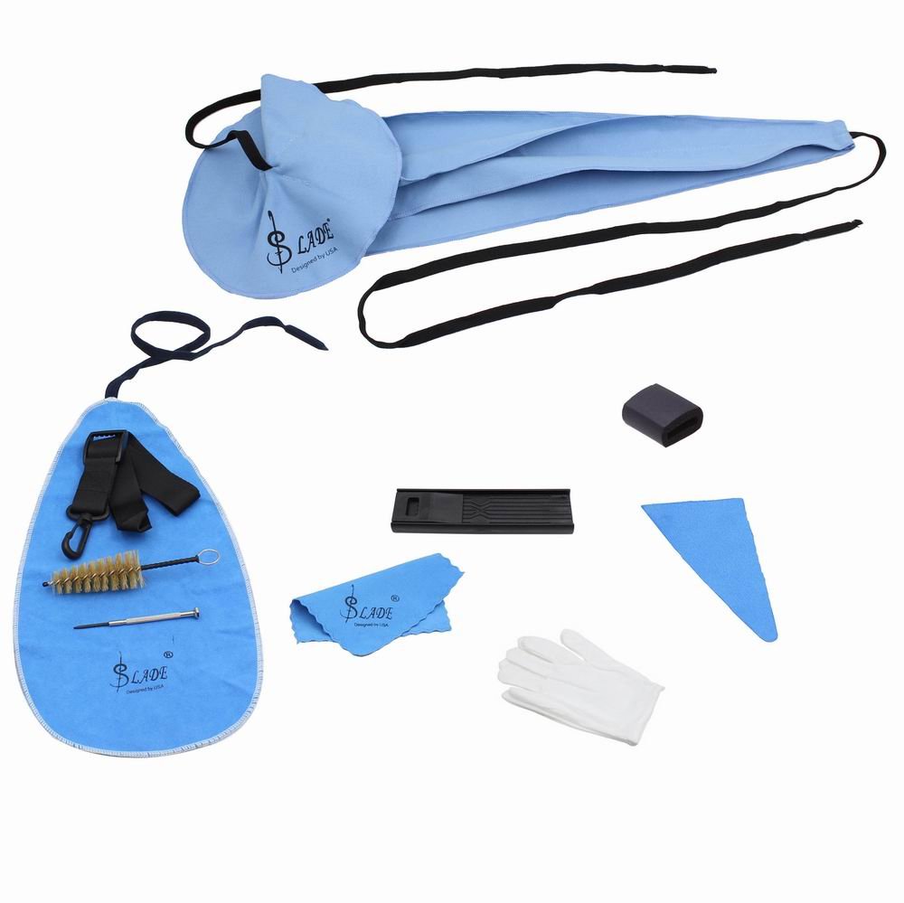 10-in-1 Saxophone Cleaning & Maintenance Kit with Belt, Thumb Rest Cushion, Reed Case, Mouthpiece Brush, Mini Screwdriver, Cleaning Cloth & Gloves - Perfect for Saxophone Players, Students & Musicians for Daily Care & Performance Preparation