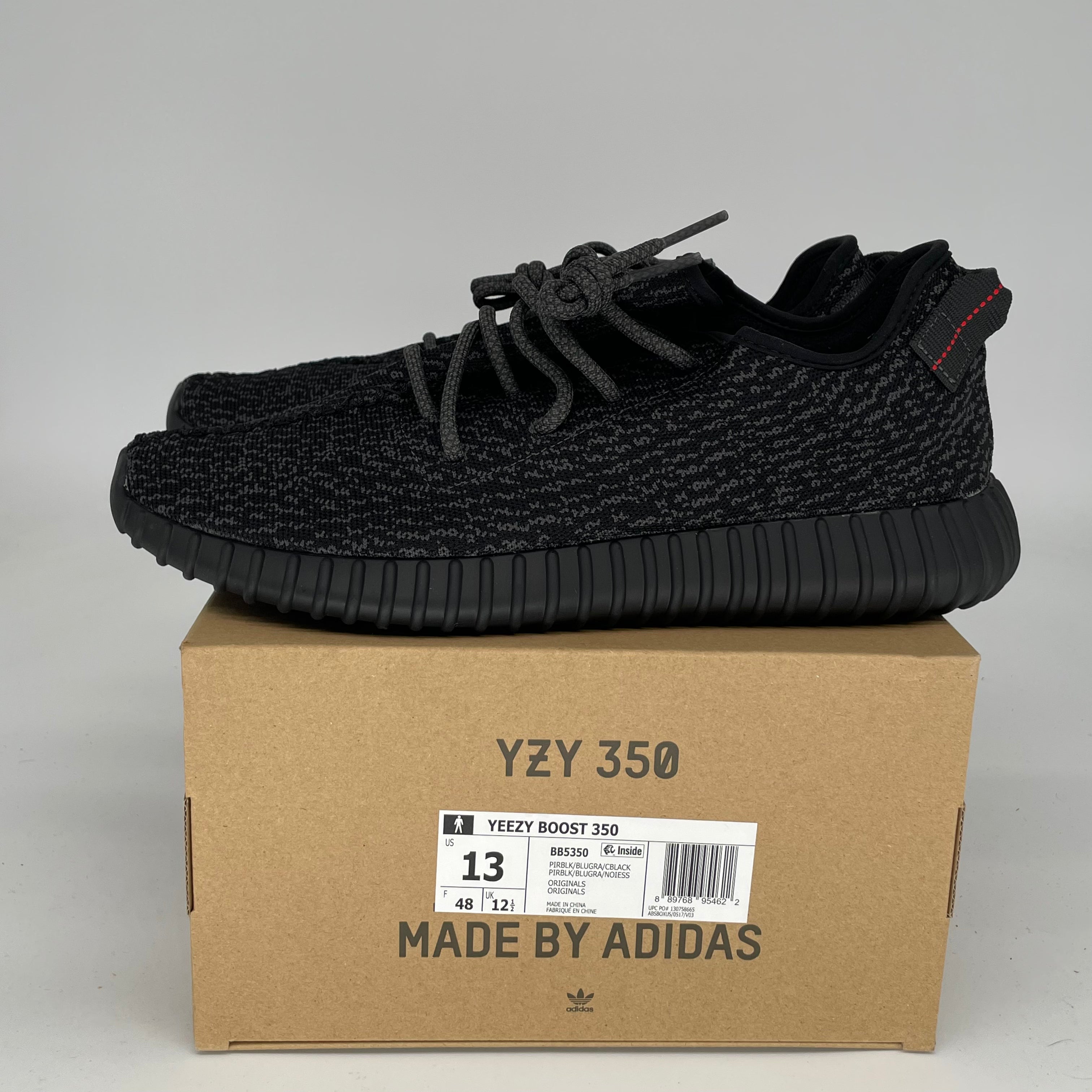 Adidas Yeezy Boost 350 V2 Pirate Black Men's Sneakers - Size 13 (BB5350) | Comfortable Running Shoes for Casual Wear & Street Fashion
