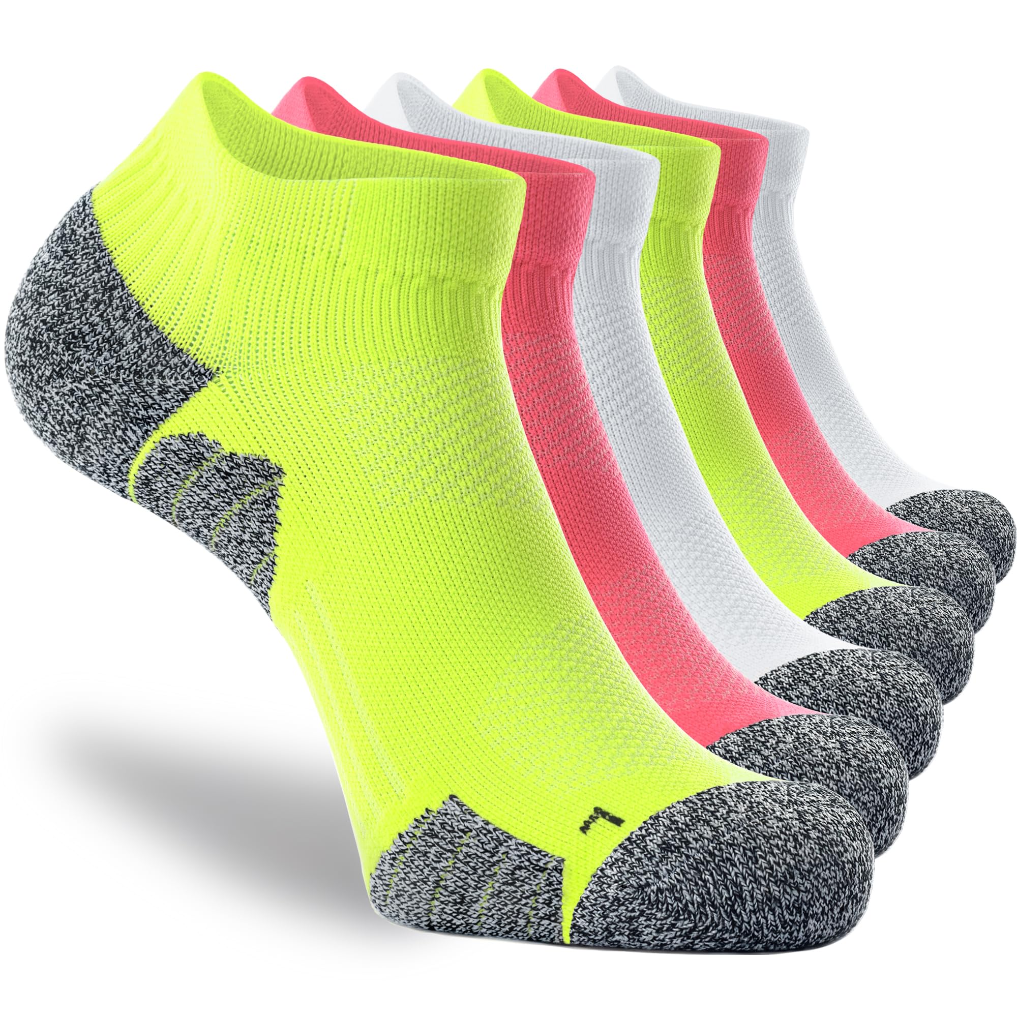 CWVLC Unisex Cushioned Compression Athletic Ankle Socks 6-Pack - Breathable Workout Socks for Running, Gym & Sports Performance