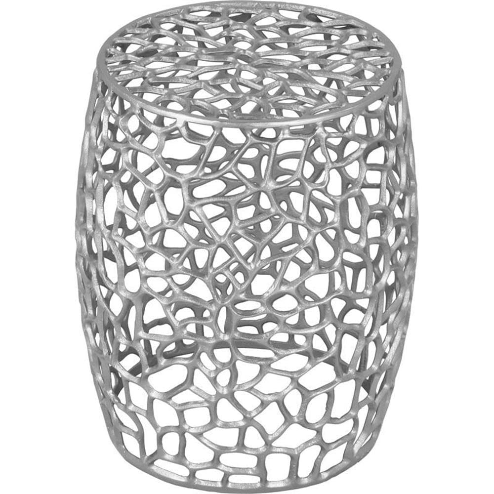 Home Square Solid Chrome Aluminum End Table Set of 2 - Modern Side Tables for Living Room, Bedroom, or Office - Perfect for Coffee, Lamps, and Decor