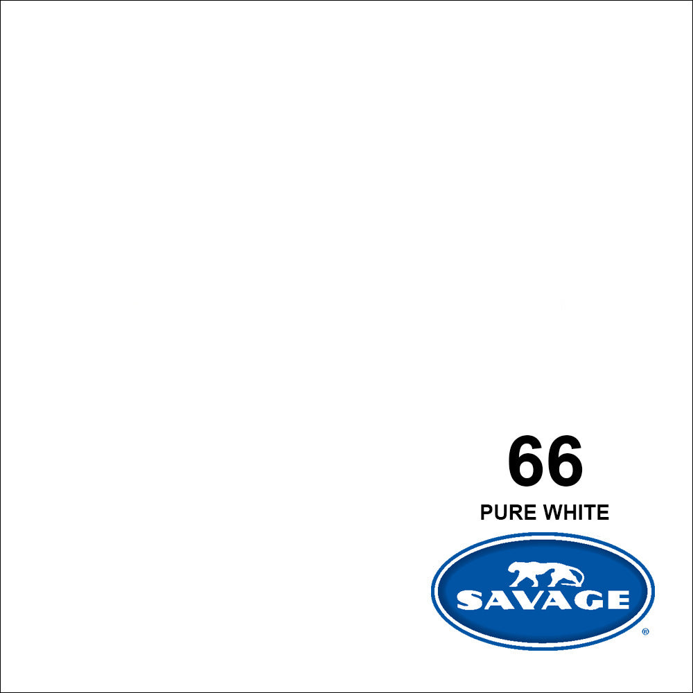 Savage #66 Pure White Seamless Background Paper for Photography - Professional Studio Backdrop for Portraits, Product Shoots, and YouTube Videos