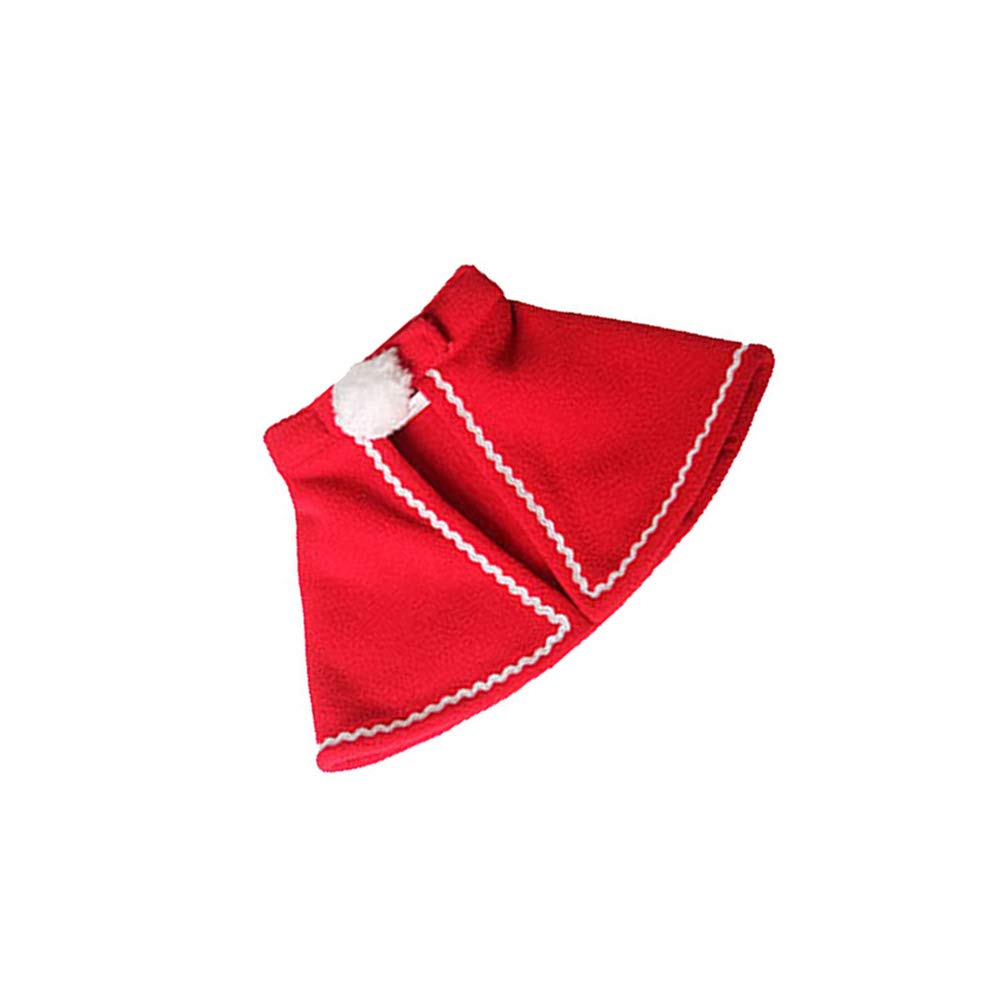 Bestoyard Red Polar Fleece Christmas Dog Cloak & Cat Cape - Warm Pet Costume for Halloween, Christmas Parties & Winter Outfits (Size S) - Perfect for Holiday Photos, Pet Fashion Shows & Cold Weather Protection