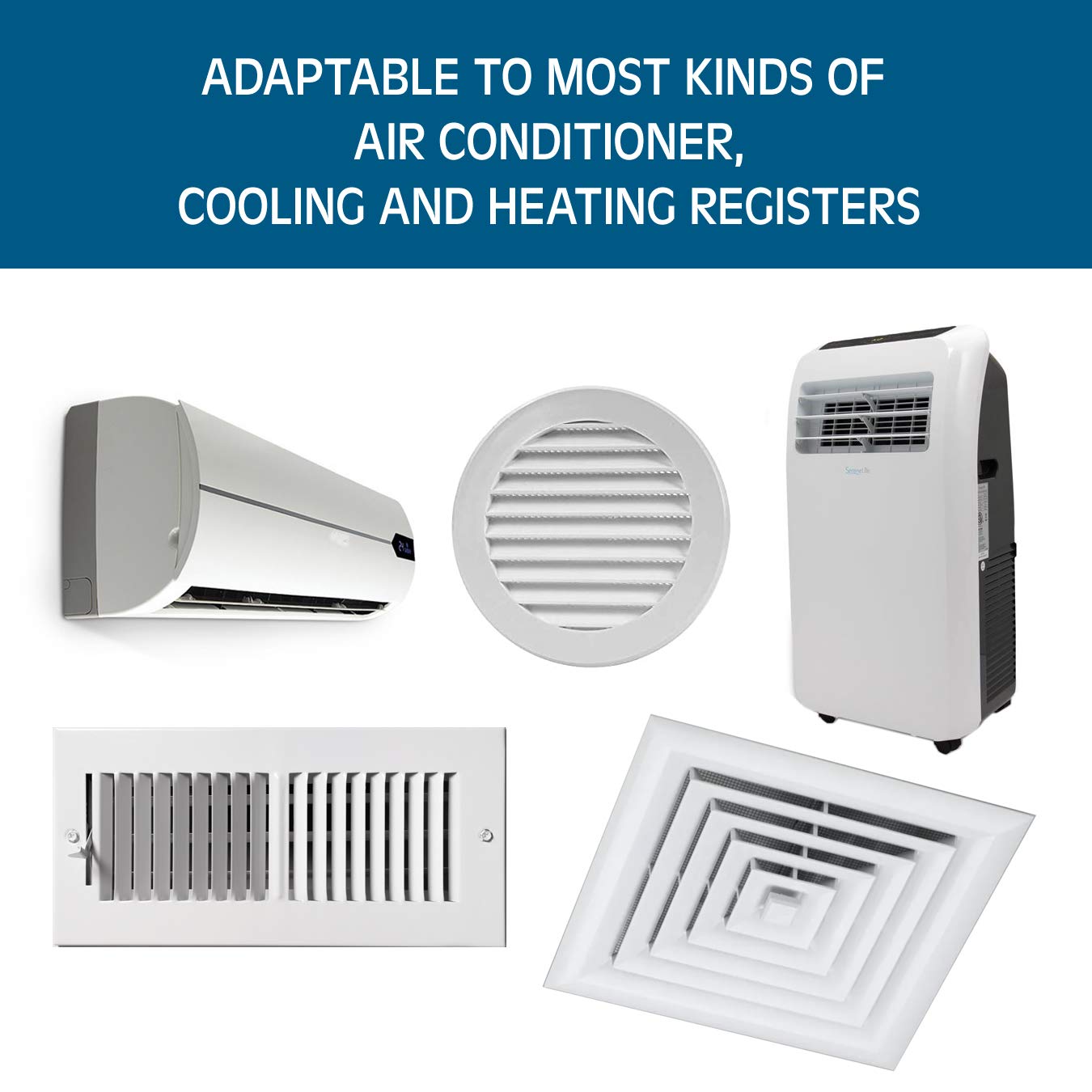 Adjustable Air Conditioner Deflector - 4-Pack Wind Baffle for Cooling & Heating Airflow Direction Control - Anti-Blast & Anti-Condensation Design (Ivory) - Perfect for Bedroom, Office & Home AC Vent Optimization