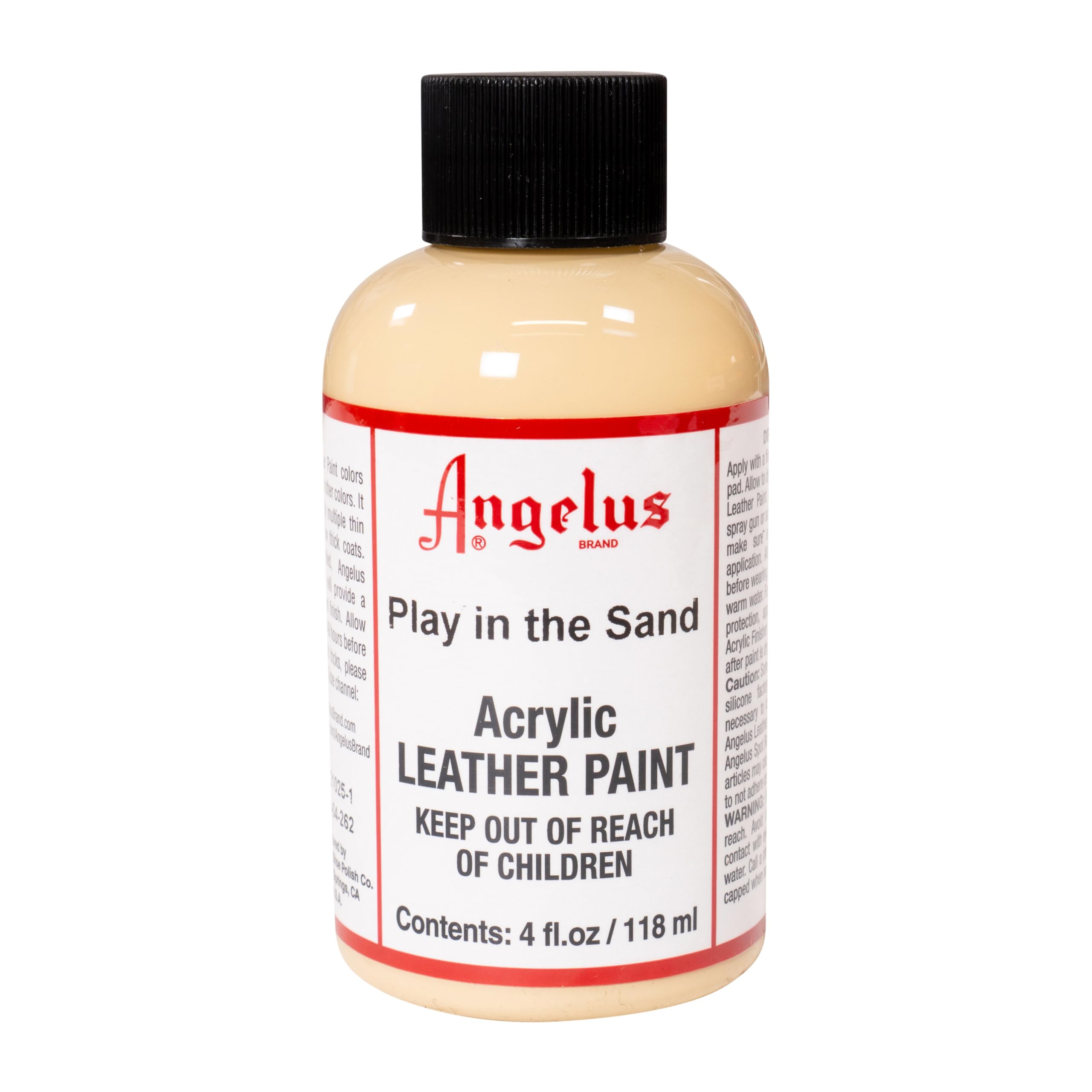 Angelus Acrylic Leather Paint - 4 oz Bottle for Shoes, Bags & DIY Projects - Premium Sand Color for Leather Repair & Customization - Perfect for Artists, Crafters & Shoe Customization
