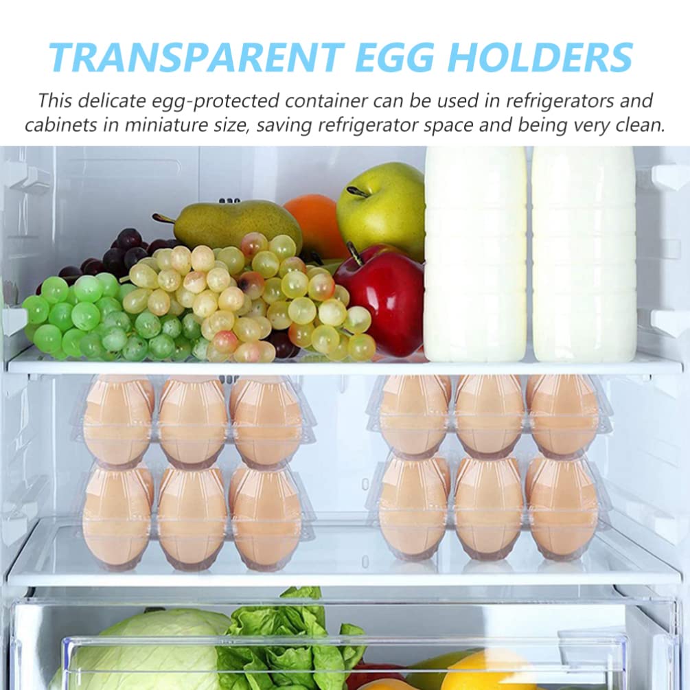 Angoily 20-Piece Clear Plastic Egg Carton – Bulk Small Egg Holder for Chicken Eggs, Refrigerator Storage Tray – Perfect for Groceries, Farmers, and Family Fridge Organization (Holds 15 Eggs)