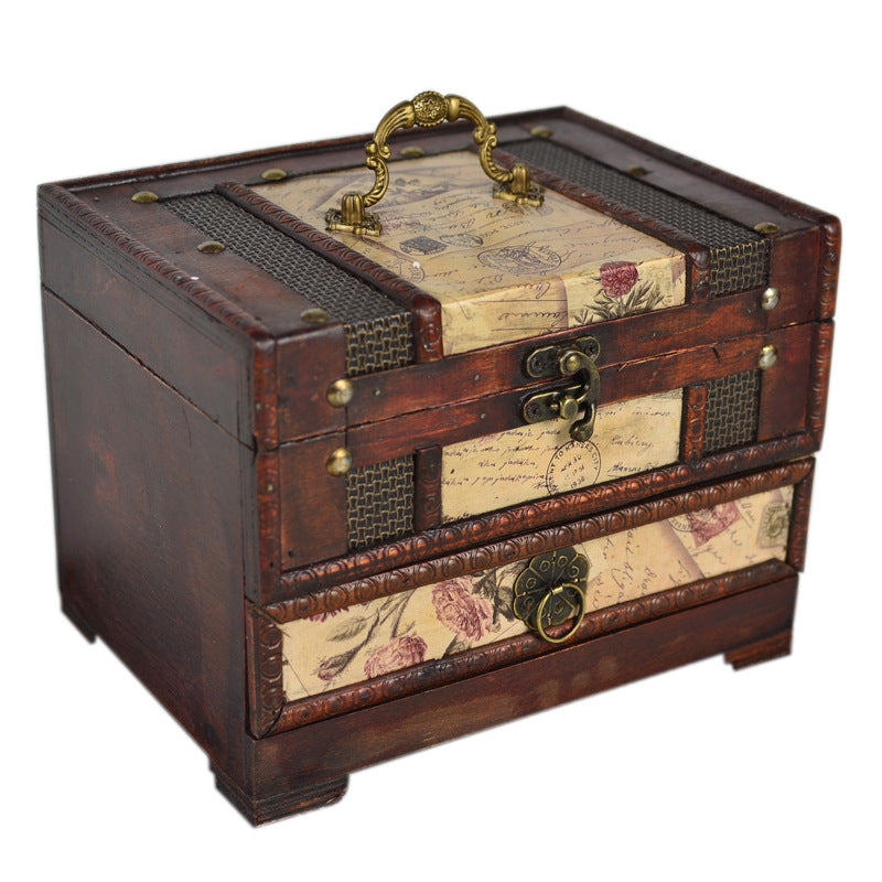 Elegant Wooden Jewelry Box with Mirror - Organize Necklaces, Rings & Earrings - Perfect for Bedroom Vanity & Travel