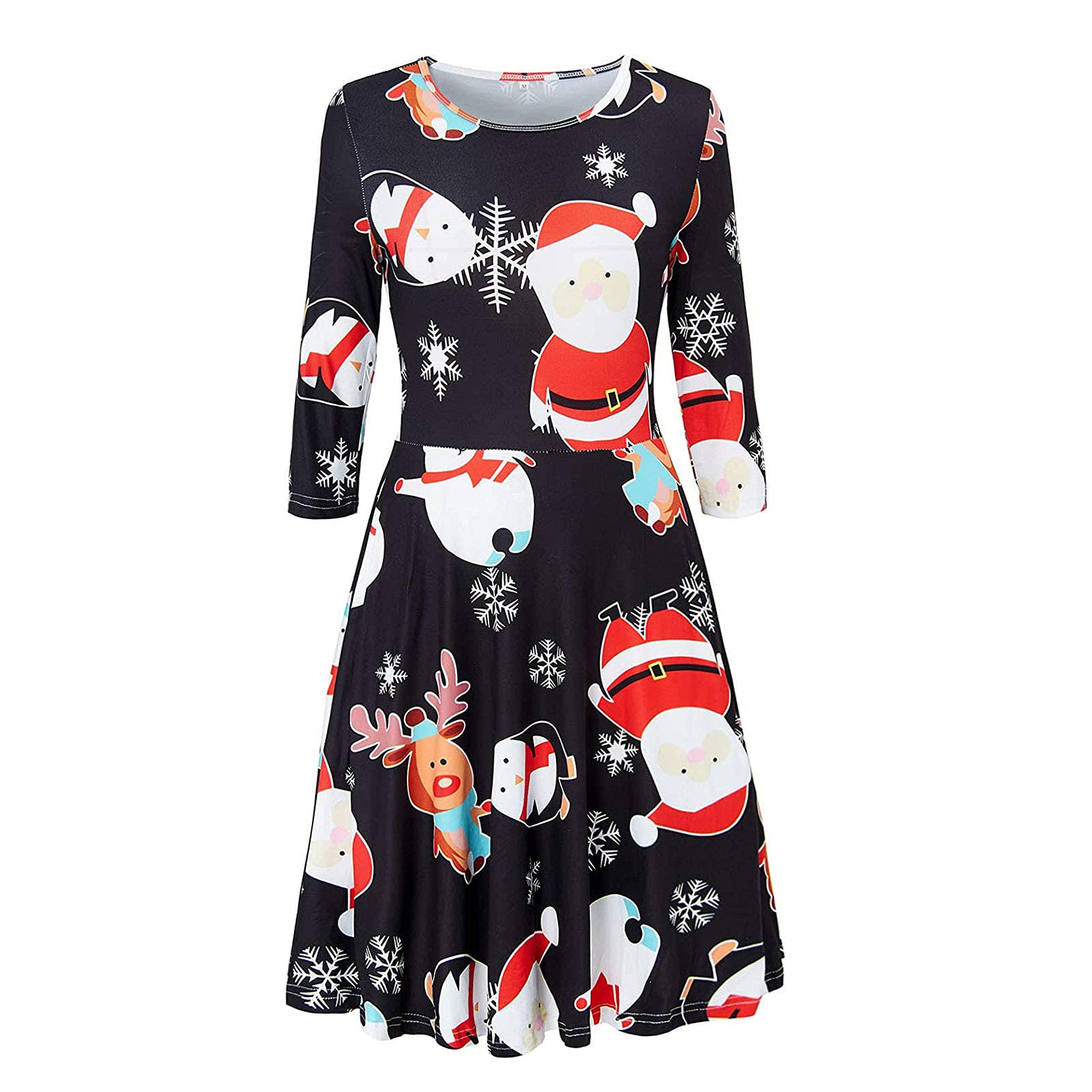 Elegant Women's Long Sleeve Christmas Party Dress - Flared A-Line Cocktail Dress for Holiday Gatherings, Prom & Swing Dance | Perfect for Festive Celebrations, Office Parties & Special Occasions
