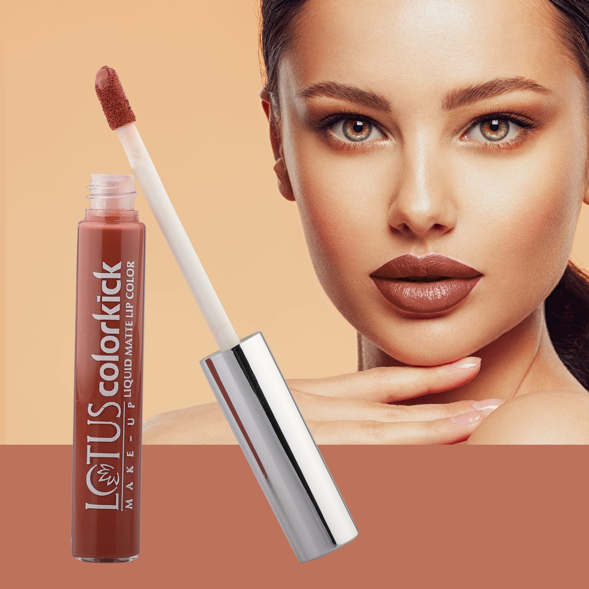 Lotus Make-up Liquid Matte Lipstick - Tangy Tangerine Long Lasting Vegan Lip Color | Perfect for Everyday Wear, Date Night & Special Occasions