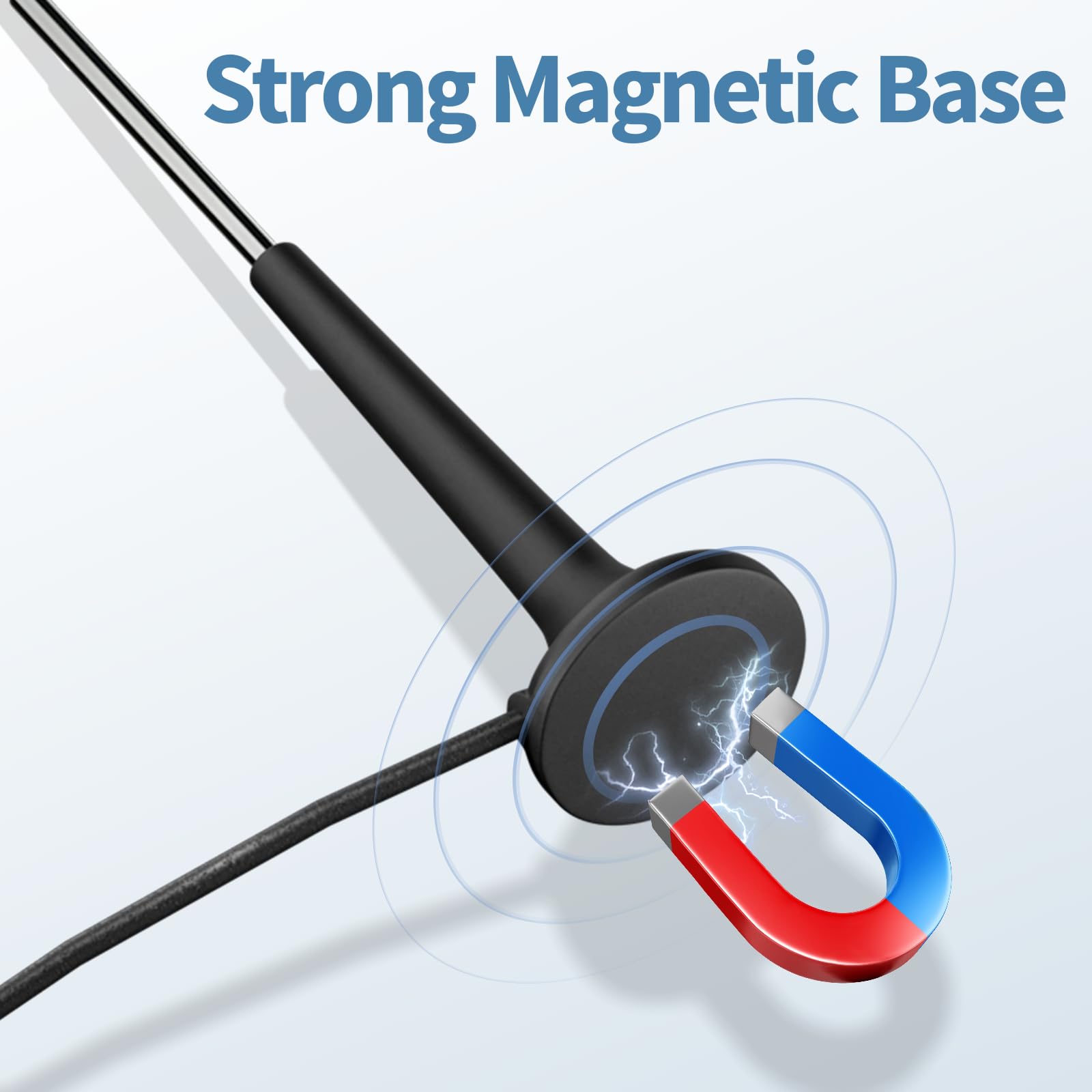 Bingfu DAB/FM Radio Antenna - 75 Ohm F Plug Digital Indoor Telescopic Aerial with Magnetic Base, 3Meter Extension Cable & 4 Adapters Kit - Compatible with Denon, Pioneer, Marantz - Perfect for Home, Office, and Car Audio Systems