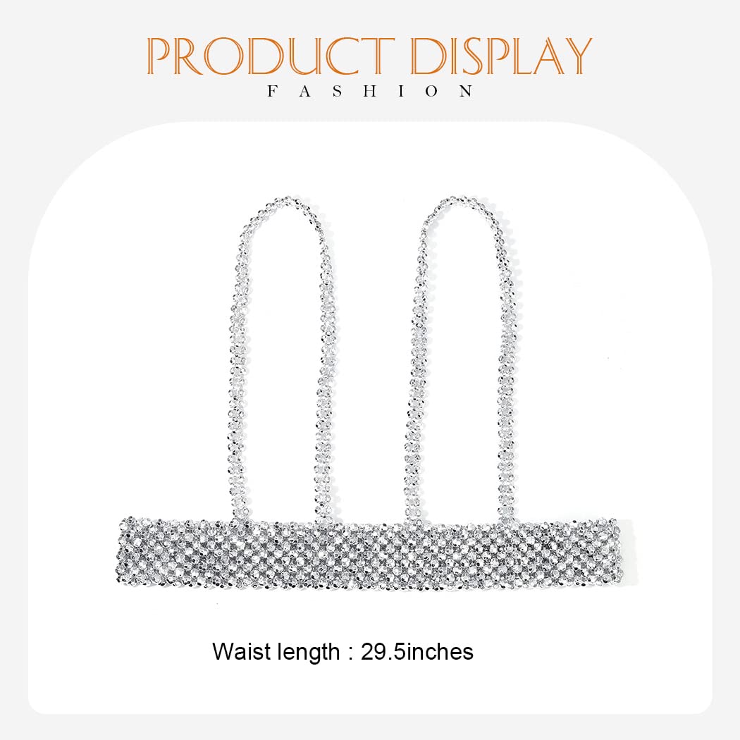 **Asooll Crystal Body Chain - Waist Chain Belt Strap for Bikini, Bra, Dress | Fashion Jewelry for Women & Girls | Perfect for Beach, Prom, Rave & Body Accessories**