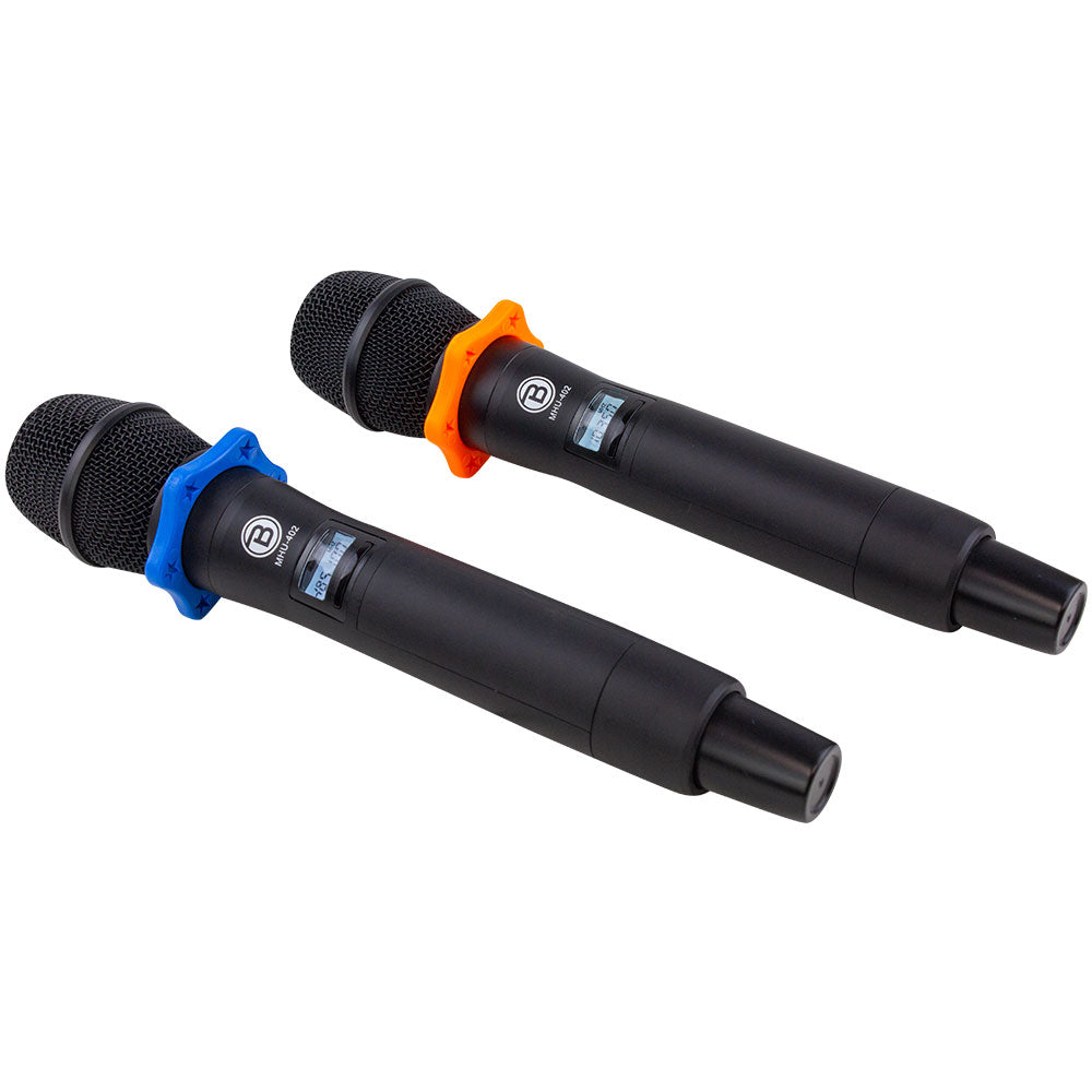 Blastking MHU402 Professional Dual Handheld UHF DSP Wireless Microphone System for Karaoke, Live Performances & Public Speaking - Crystal Clear Audio with Long Range Connectivity