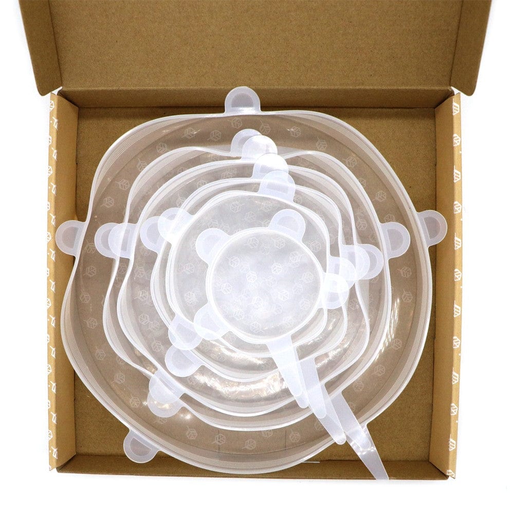 Ever Eco Reusable Silicone Food Covers (6 Pack) - Stretchable, Airtight Lids for Bowls, Plates & Containers - Perfect for Meal Prep, Leftovers & Refrigerator Storage