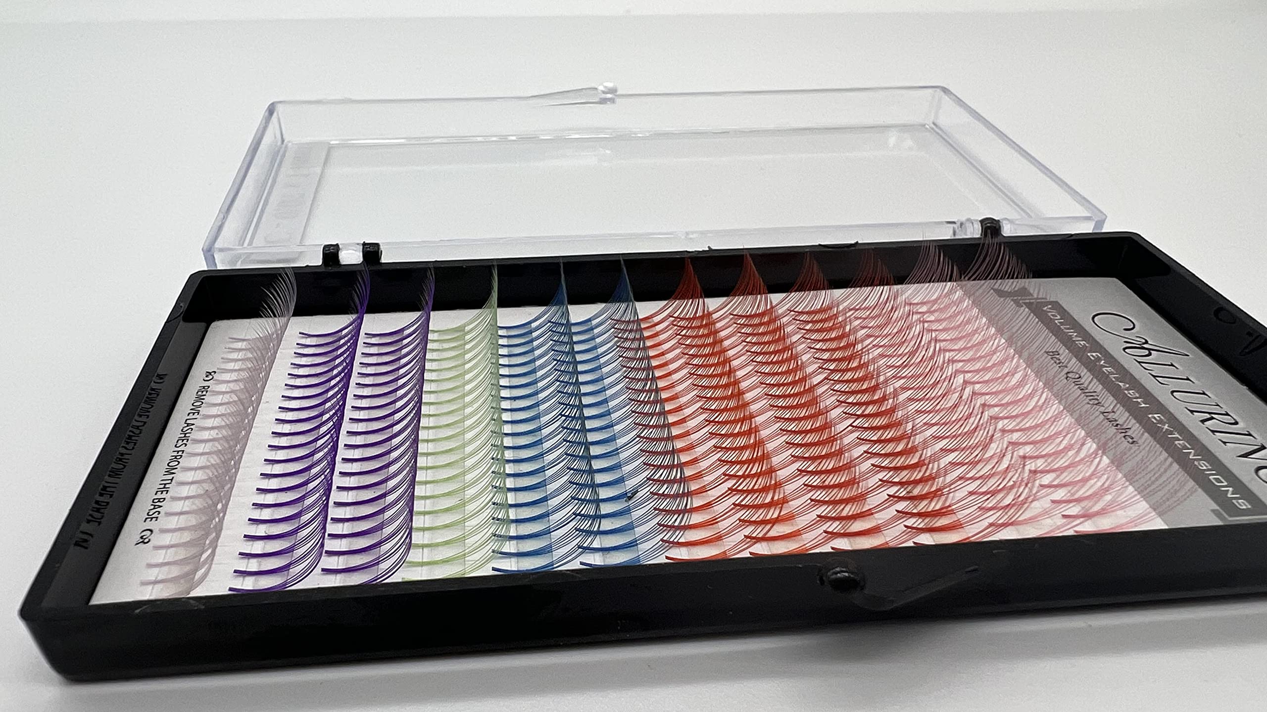 5D Mixed Colored Volume Lashes - 0.07mm C Curl Eyelash Extensions (14mm) for Dramatic Eye Makeup & Special Occasions