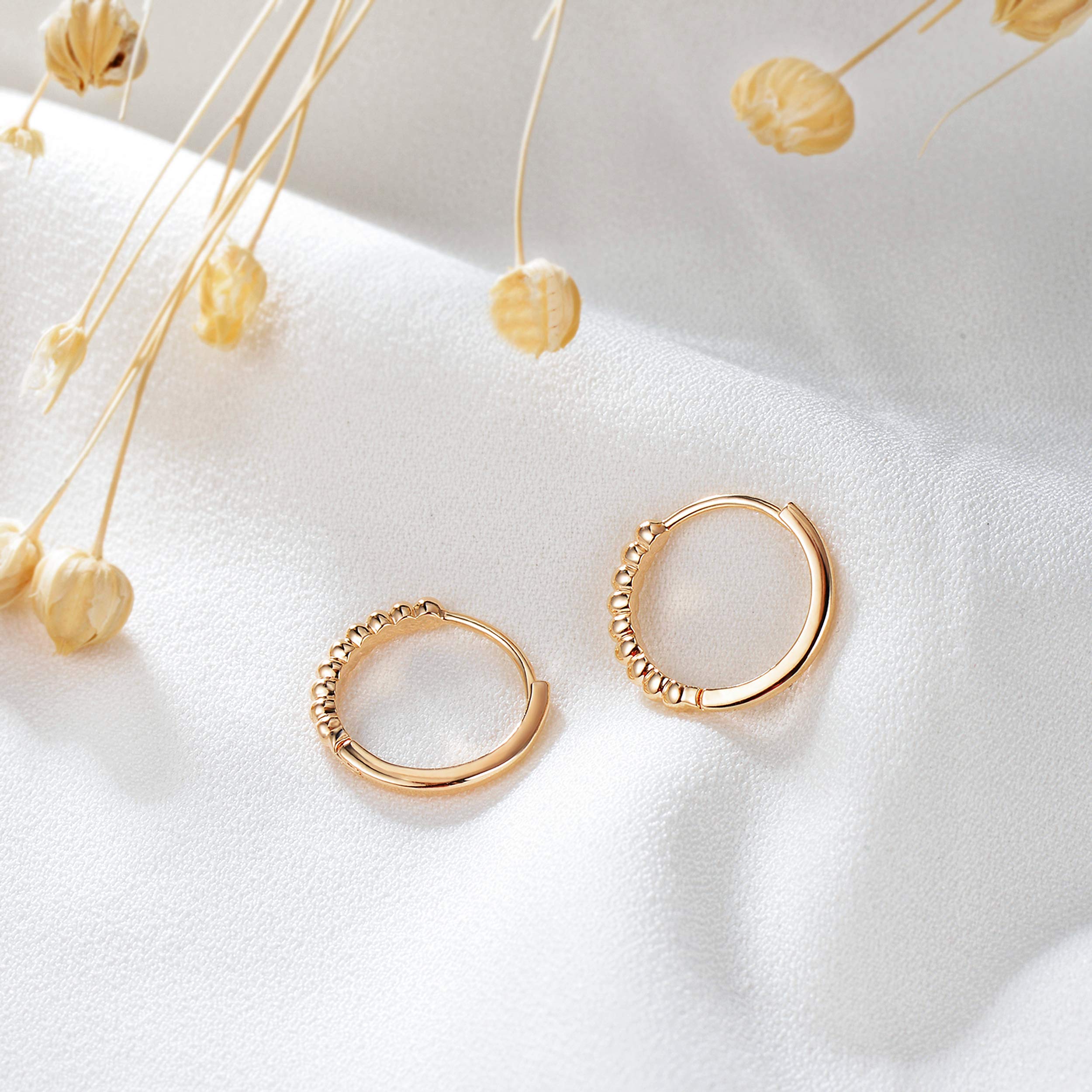 14K Gold Plated Huggie Hoop Earrings for Women - Hypoallergenic Twisted Chain Design, Hollow Out Fashion Jewelry | Perfect for Daily Wear, Office, Parties & Special Occasions