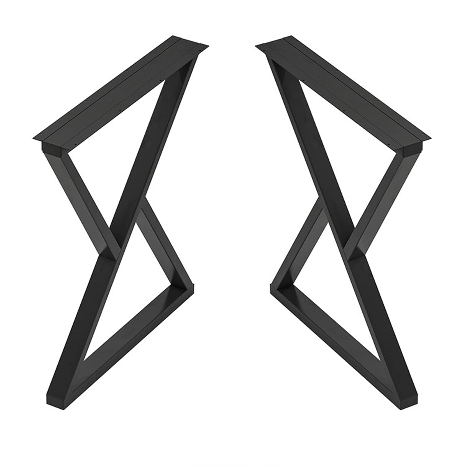 Heavy Duty Metal Desk Legs - 2 Pack Black Iron Table Legs 11.8x27.6 Inch for DIY Office Desk, Dining Table, Bar Counter & Bench - Durable Furniture Replacement Legs for Home & Office Use