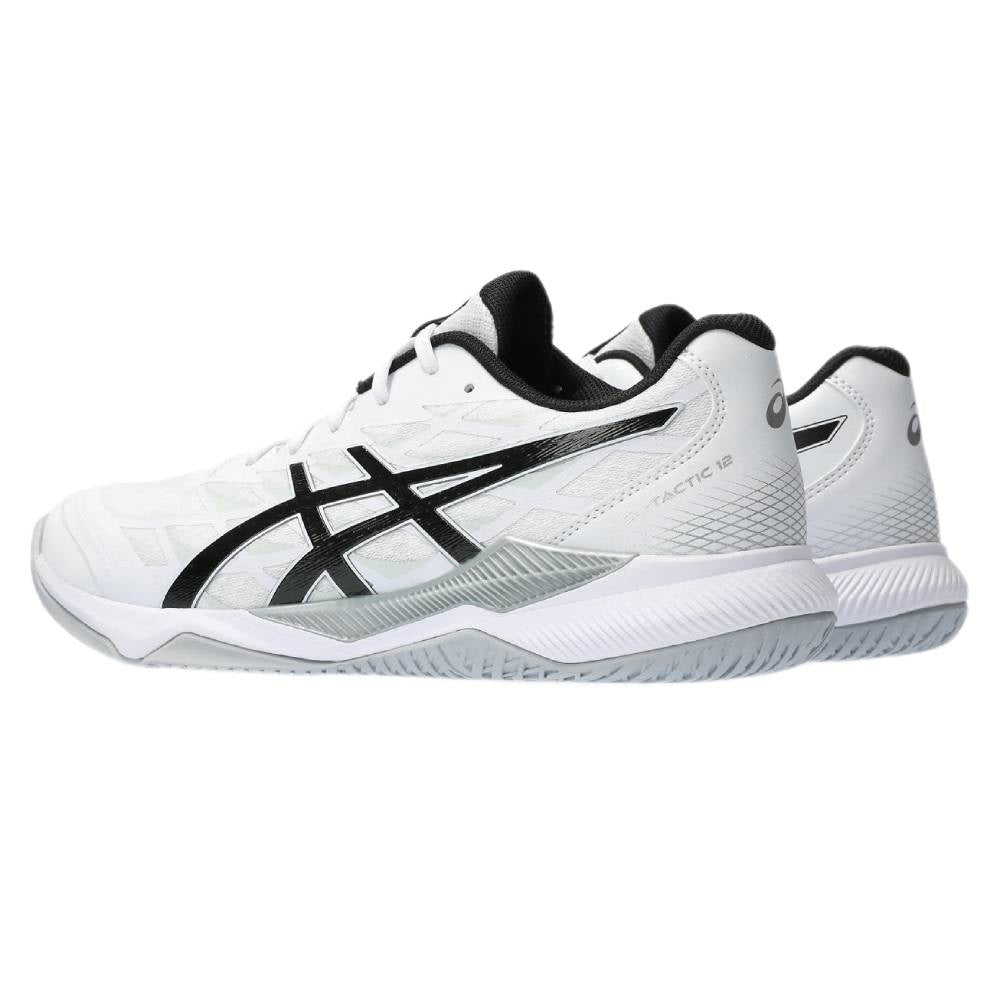 ASICS Gel Tactic 12 Men's Volleyball Shoes - White/Black - Indoor Court Shoes for Badminton, Squash & Pickleball - Lightweight & Supportive Athletic Shoes for Men