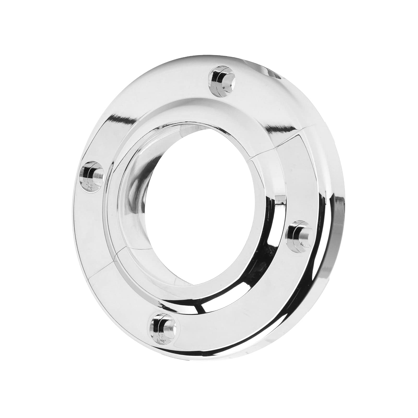 Aluminum Alloy Steering Column Floor Mount - Pack of 2, Polished Round Replacement for BBC 350 Engine with 4 Mounting Holes & 360° Rotation - Perfect for Car Restoration & Hot Rod Builds