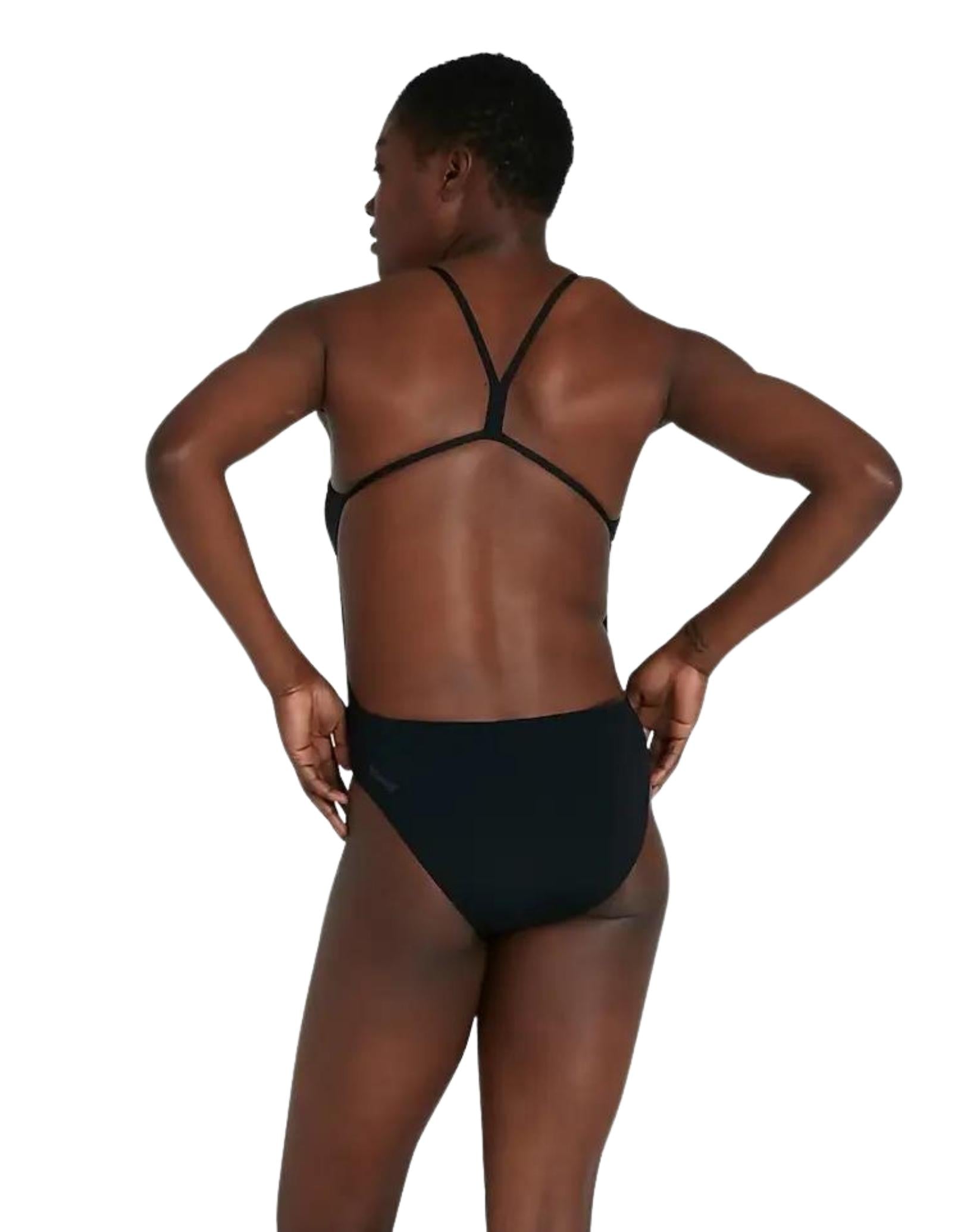 ECO Endurance Plus Thinstrap Swimsuit for Women - Black - High Performance Swimwear for Lap Swimming, Beach Vacations & Water Aerobics