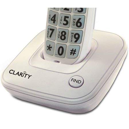 Clarity Amplified Low Vision Expandable Cordless Phone - White | Large Button Cordless Telephone for Seniors & Visually Impaired | Home & Office Use