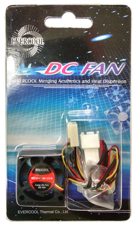 Evercool 30x30x7mm Medium Speed 3 Pin 12V DC Cooling Fan EC3007M12CA - Perfect for PC Cooling, Electronics Projects & Small Device Ventilation