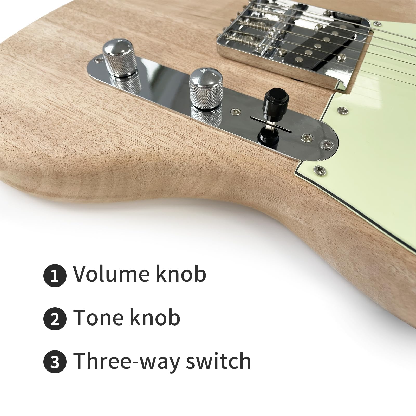 KGD JA DIY Electric Guitar Kit - Mahogany Body, Maple Neck & Fretboard, Unfinished Uncut DIY Guitar Kit for Adults - Perfect for Home Studio Recording, Live Performances & Guitar Building Projects