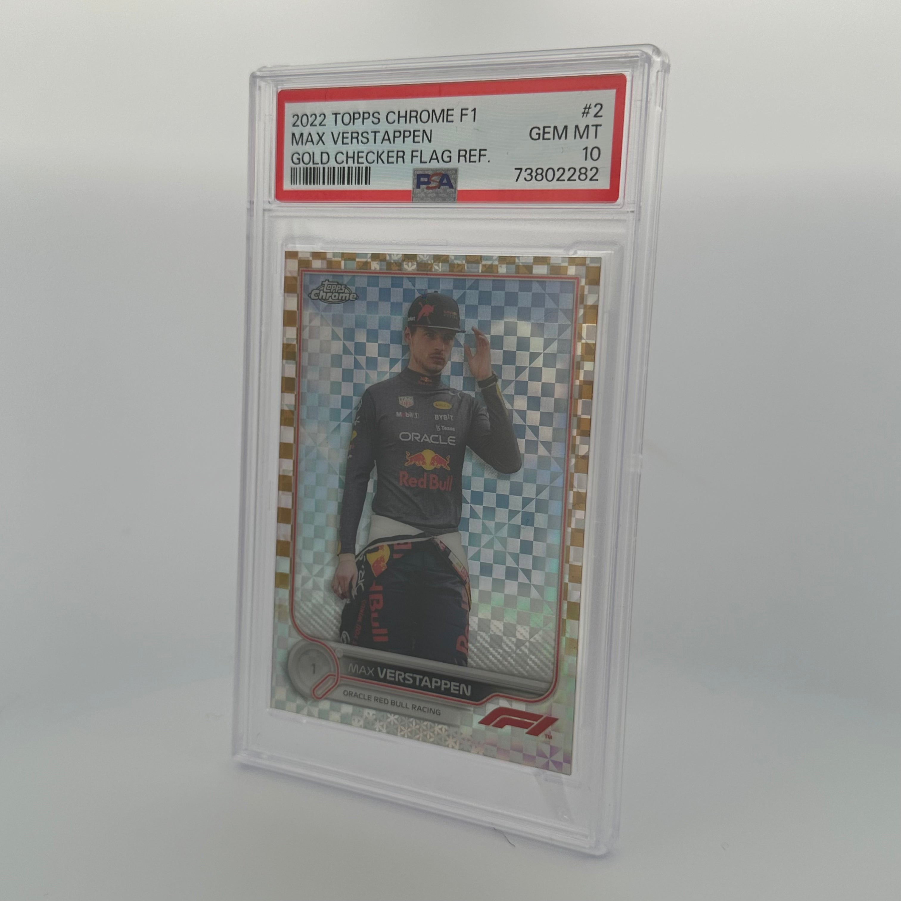 PSA 10 47/50 MAX VERSTAPPEN #2 GOLD CHECKER FLAG REFRACTOR - Rare Trading Card for Collectors & F1 Fans - Perfect for Display, Investment & Racing Memorabilia Enthusiasts