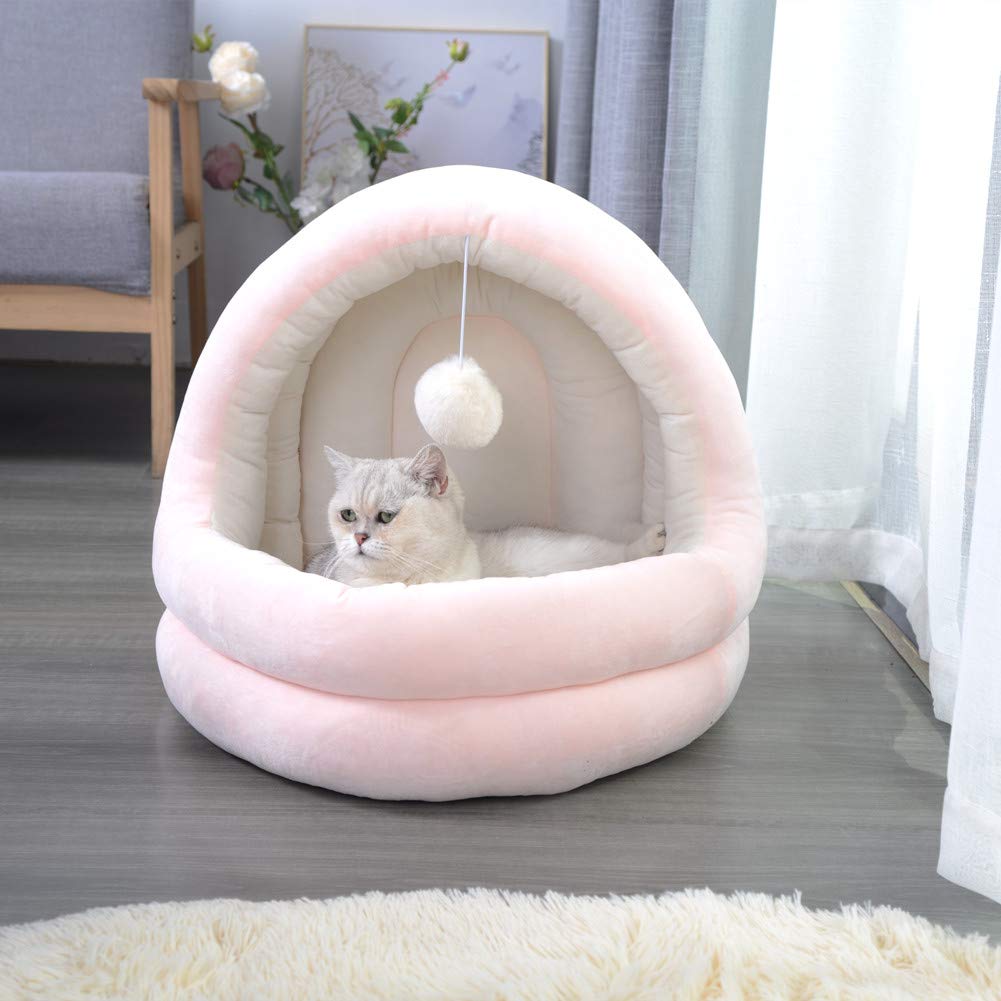 Premium Plush Cat Bed for Indoor Cats - Extra Large, Thick & Warm Pet Sofa - Ultra Soft & Comfortable Sleeping Space for Small Cats Under 8 lbs - Perfect for Cozy Napping, Lounging & Cuddling