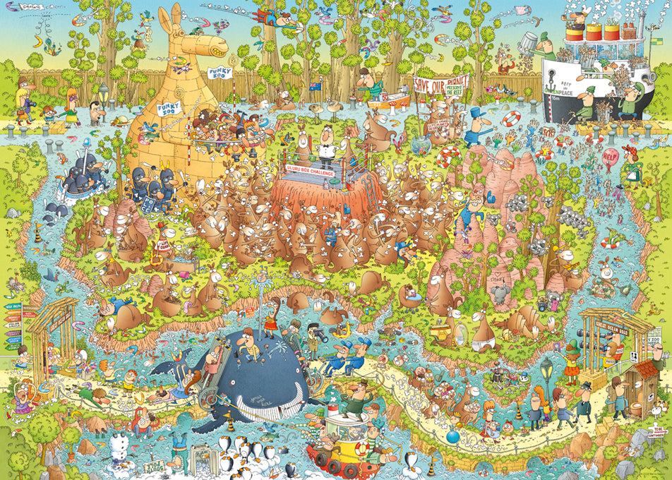 Heye 1000 Piece Jigsaw Puzzle - Funky Zoo Australian Habitat Wildlife Puzzle for Adults & Teens | Perfect for Family Game Night & Stress Relief