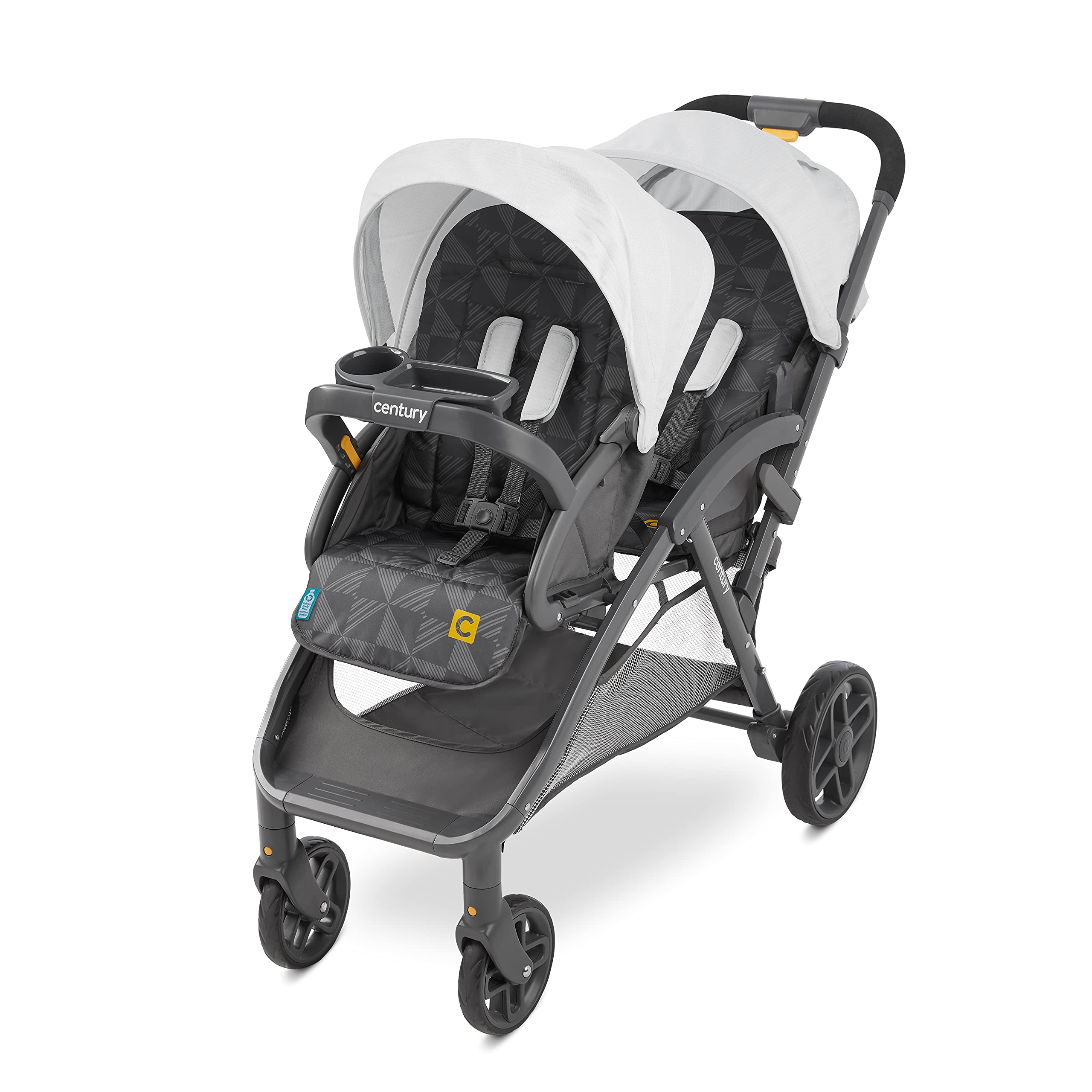 Century® Stroll On™ Duo Lightweight Double Stroller - Compact & Easy Fold for Twins or Siblings - Perfect for Shopping, Travel & Everyday Use