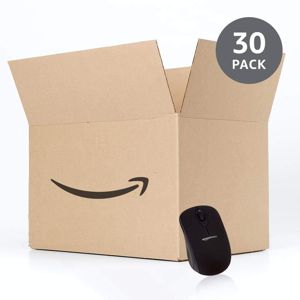 Amazon Basics 2.4GHz Wireless Optical Mouse with USB Nano Receiver - 30 Pack Black Bulk Set for Office, School, and Business Use