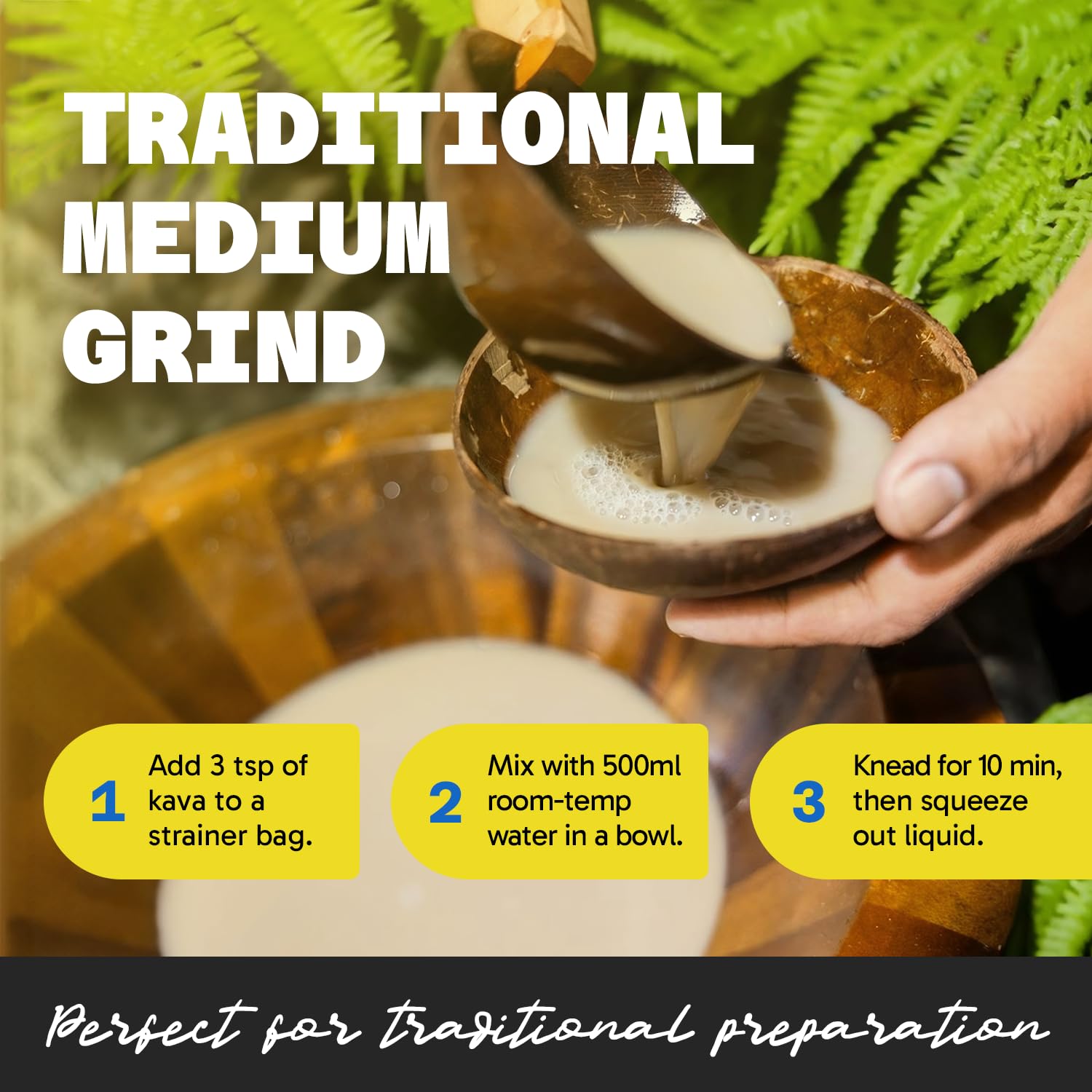 Premium Fiji Vanua Kava-Malo Tonga Kava Drink Powder - 8oz Medium Grind Traditional Kava Root Powder for Smooth & Creamy Taste - Easy to Prepare Natural Relaxation Drink for Stress Relief & Social Gatherings