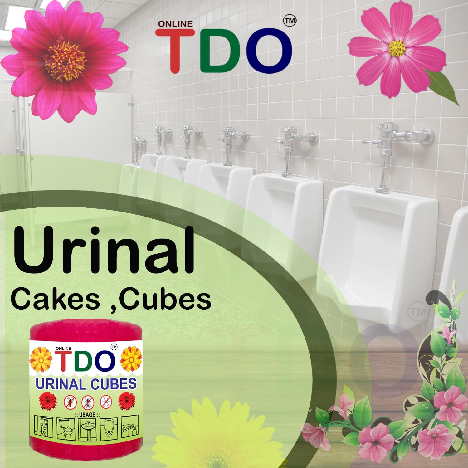 TDO Urinal Deodorizer Cubes - Pack of 6 Sets (420g) | Long-Lasting Toilet & Bathroom Freshener | Naphthalene-Free Urinal Cakes for Washbasins, Sinks & Public Restrooms | Ideal for Homes, Offices & Commercial Spaces