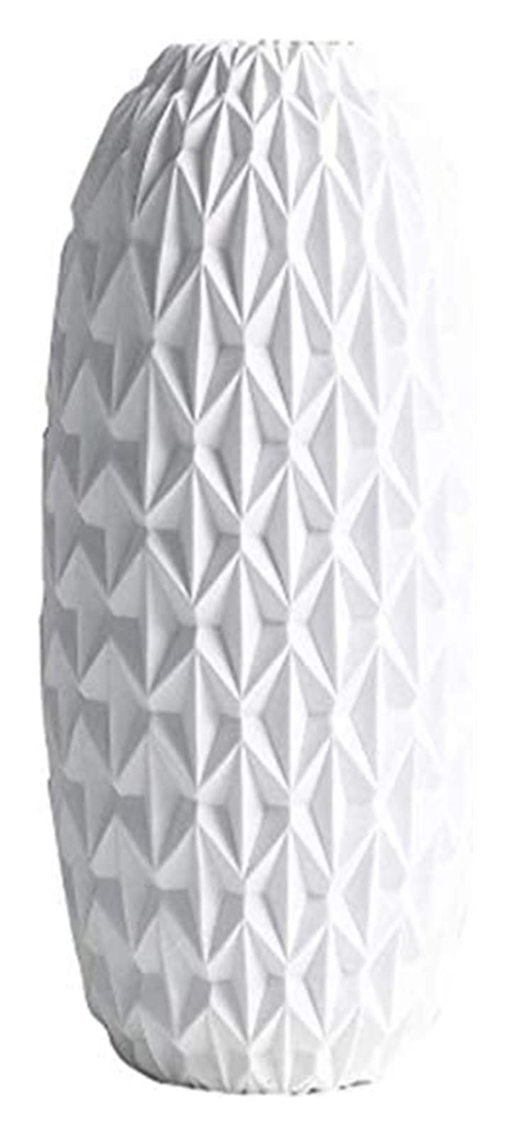 Vintage White Ceramic Cylinder Vase - Handmade Porcelain Flower Pot for Home Decor, Plant Arrangement & Hydroponics (20x8.5x13cm) - Perfect for Boho Living Room, Farmhouse Centerpiece & Wedding Table Decorations