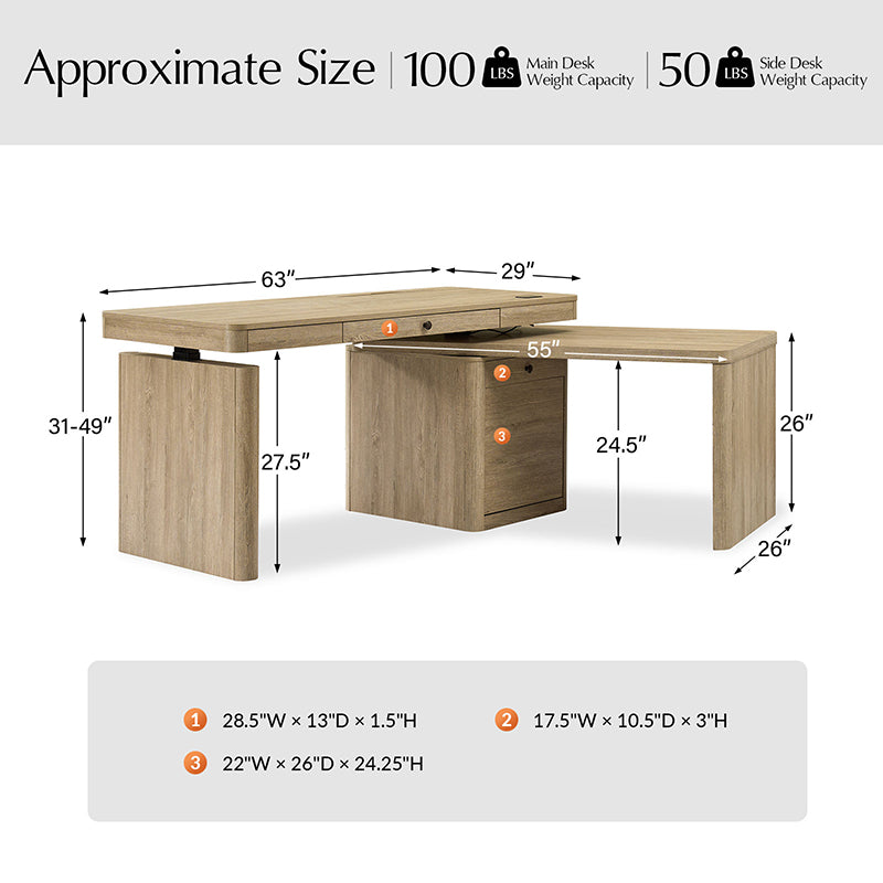 Veritas 360° Rotating Electric Height Adjustable Standing Desk with Flip Top Lid - Perfect for Home Office, Gaming & Workspace Ergonomics