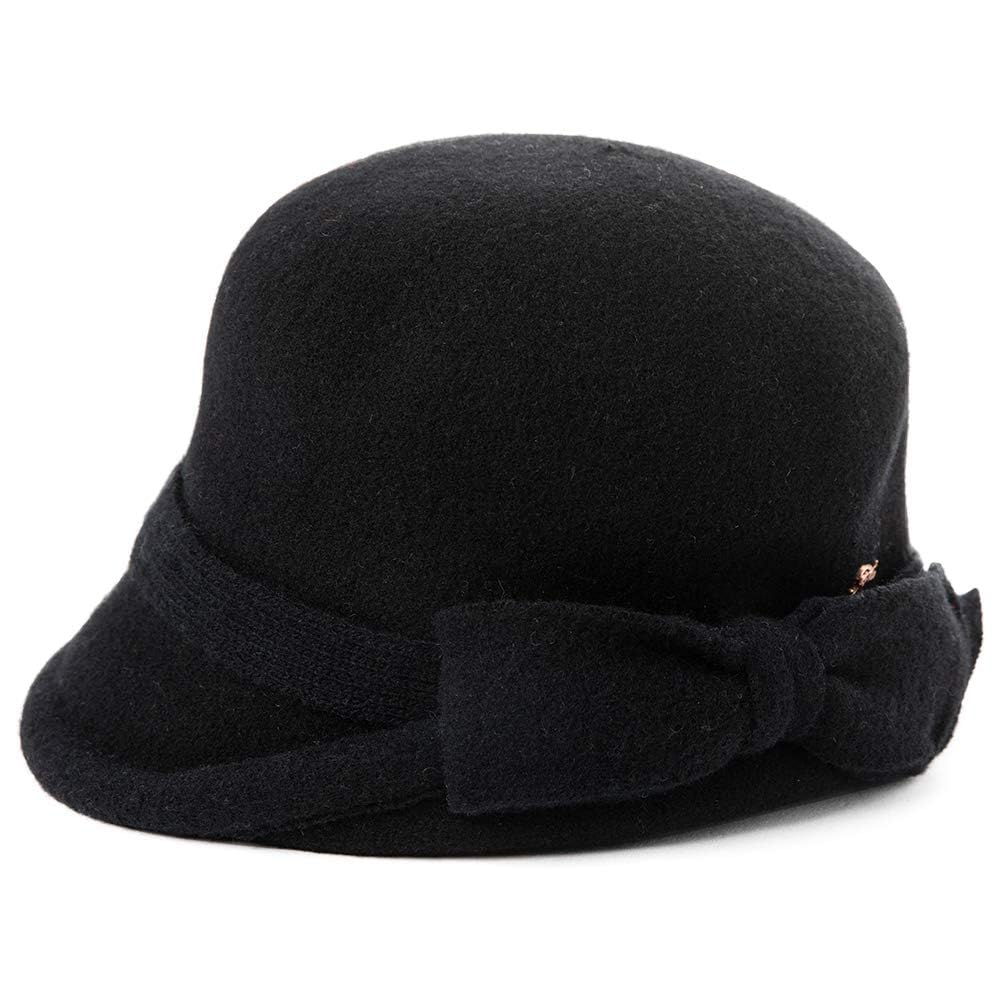 1920s Vintage Wool Felt Cloche Bucket Bowler Hat for Women - Winter Crushable Flapper Hat - Perfect for Costume Parties, Historical Reenactments & Cold Weather Fashion