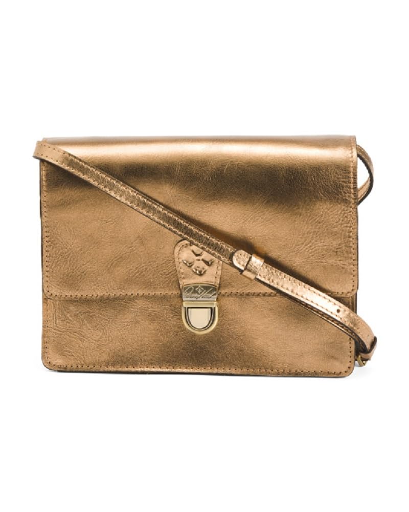 Patricia Nash Locri Vintage Metallic Leather Crossbody Purse for Women - Antique Bronze Handbag for Everyday Use, Travel & Date Night