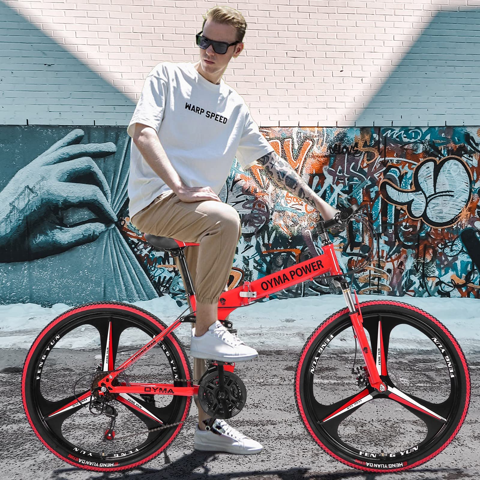 **Baodanla 26 Inch Mountain Bike for Adults - Shimano 21-Speed, Dual Disc Brakes, Full Suspension, Anti-Slip Tires - Men & Women MTB Trek Bike for Off-Road & Commuting**