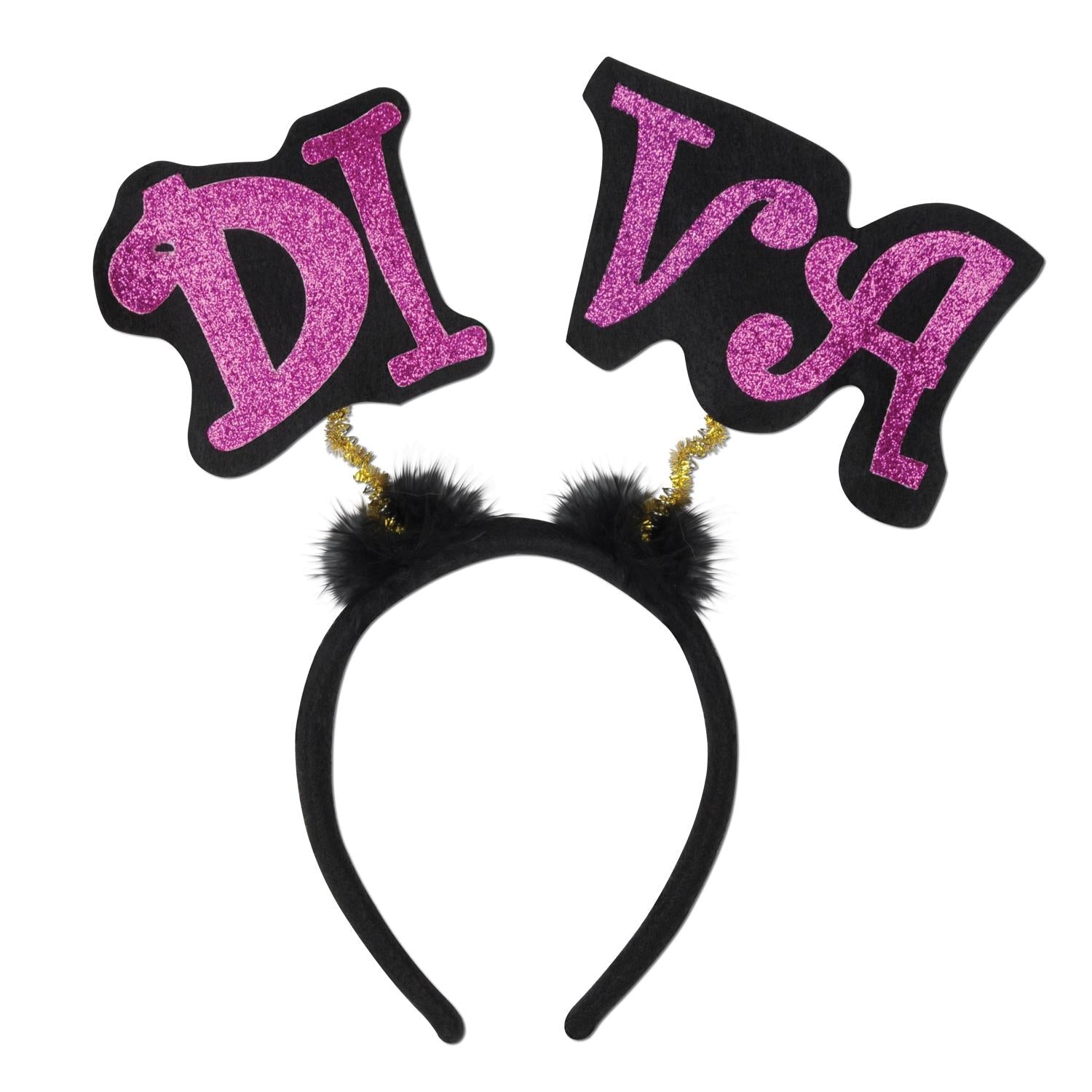 12 Pack Beistle Glittered Diva Boppers - Party Headbands for Women, Bachelorette, Birthday & Girls Night Out - Shiny Glam Hair Accessories for Festive Celebrations