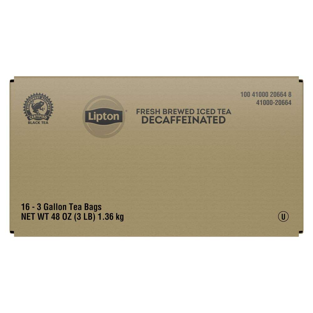 Lipton Decaffeinated Tea Bags - 100% Natural Black Tea, Caffeine-Free, 40 Count - Perfect for Relaxation, Evening Tea Time & Sensitive Stomachs