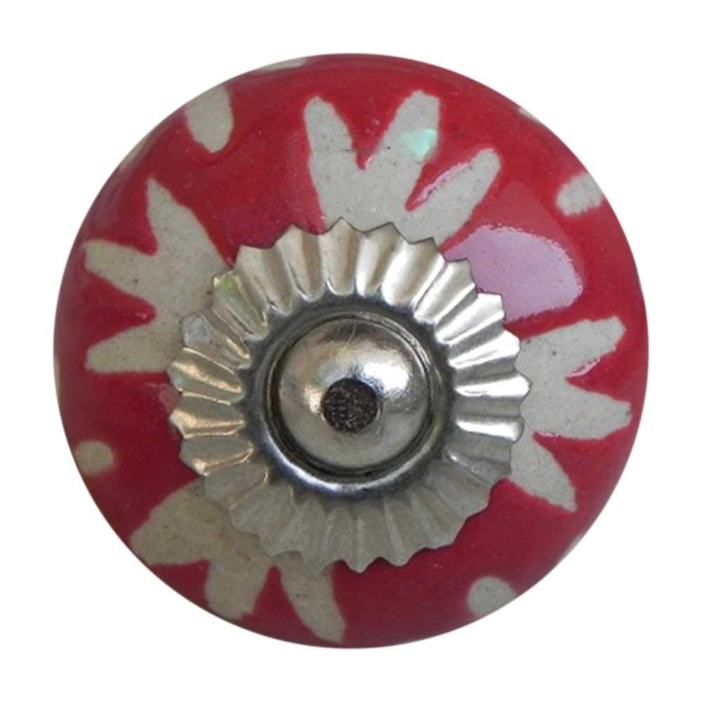Luxury Handmade Ceramic Drawer Knobs - 4PCS Red Kitchen Cabinet Pulls for Home Decor