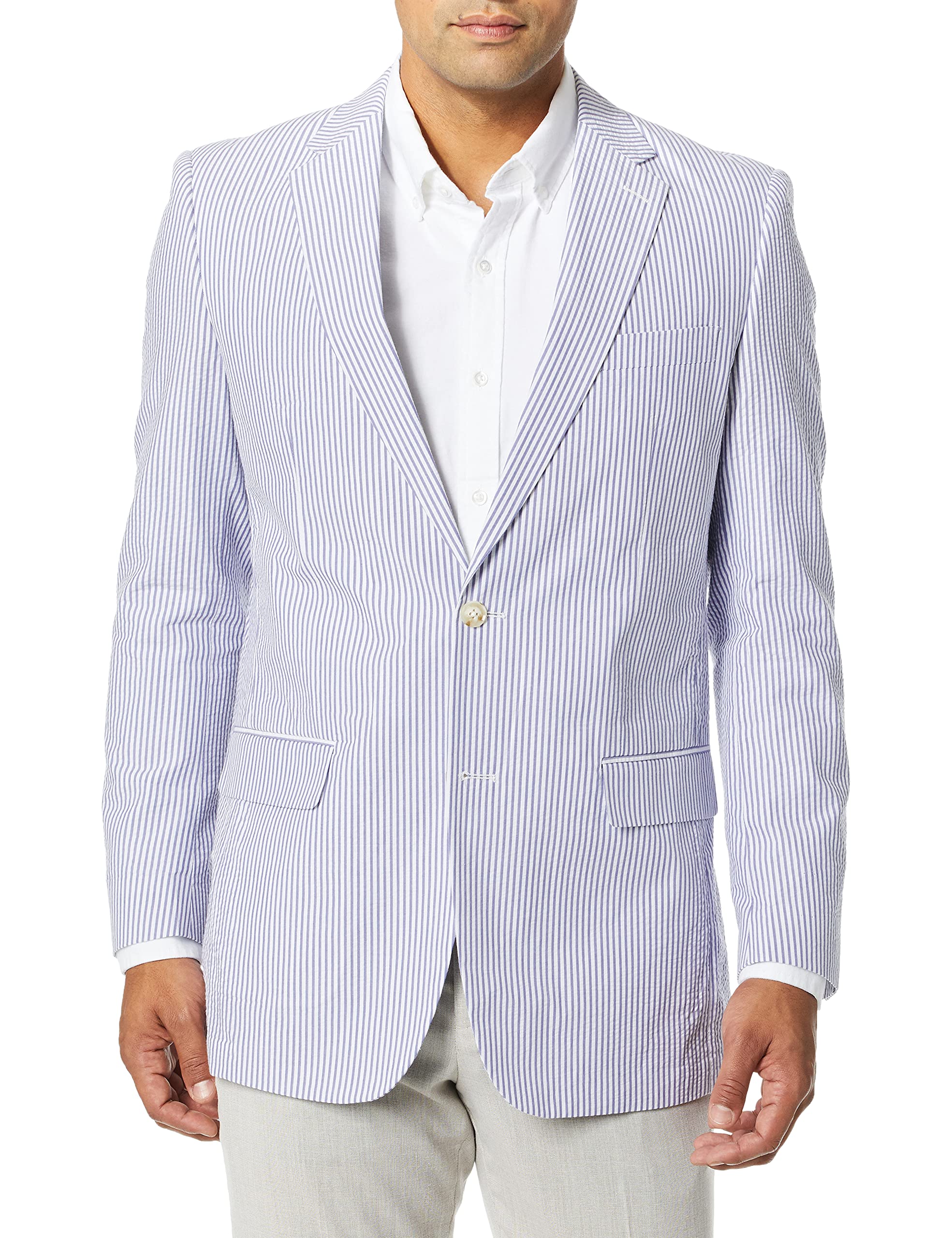 Palm Beach Men's Brock Seersucker Suit Jacket - Lightweight Summer Blazer for Weddings, Business & Outdoor Events