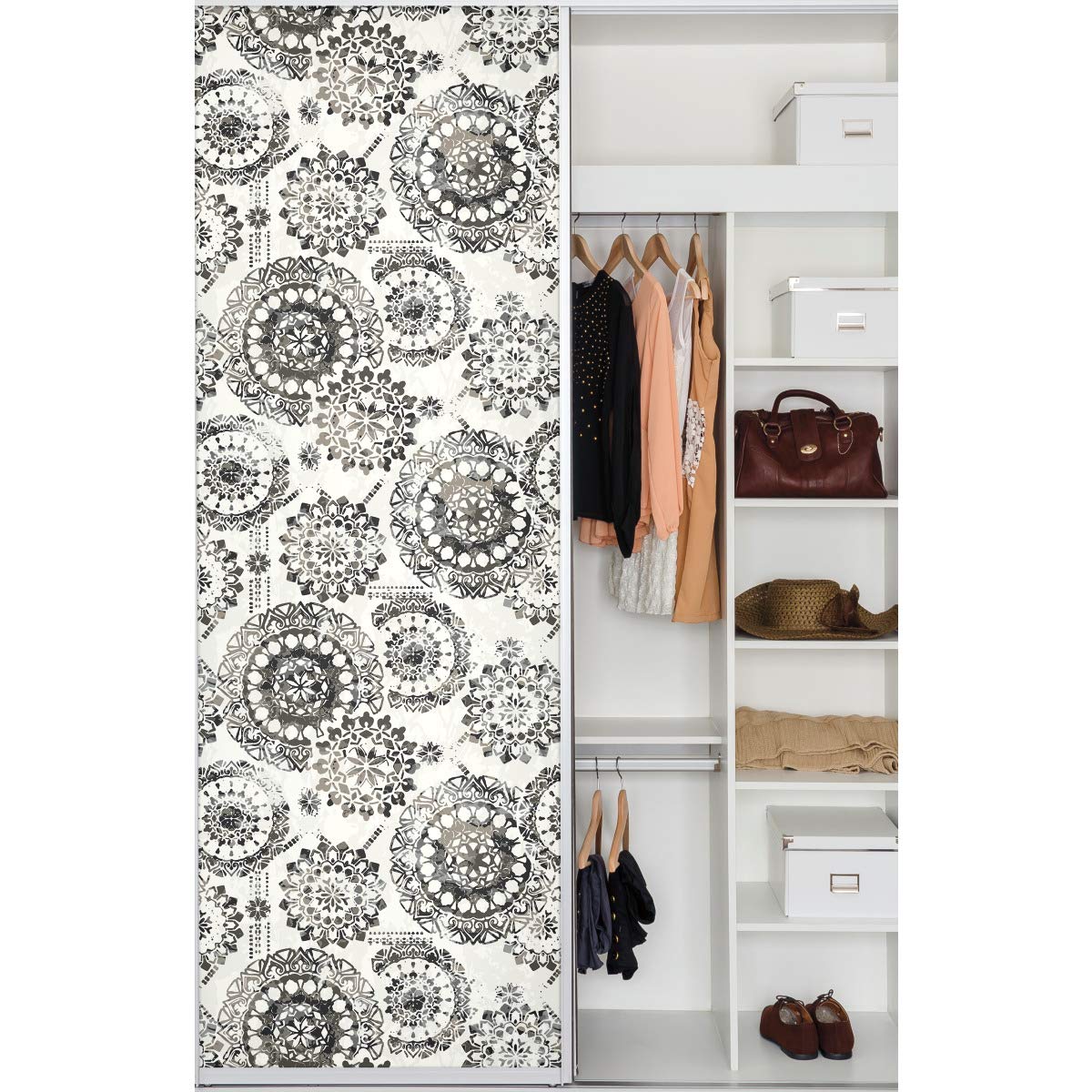 RoomMates Bohemian Medallion Peel and Stick Wallpaper - Self-Adhesive Removable Wall Decor for Bedroom, Living Room & Nursery - Easy DIY Home Decoration