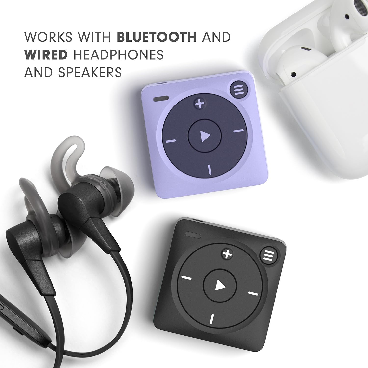 Portable Spotify & Amazon Music Player - Bluetooth & Wired Headphone Compatible MP3 Player with 1,000+ Song Storage - Screen-Free Music Device for Running, Gym Workouts, Travel & Outdoor Activities (Red)