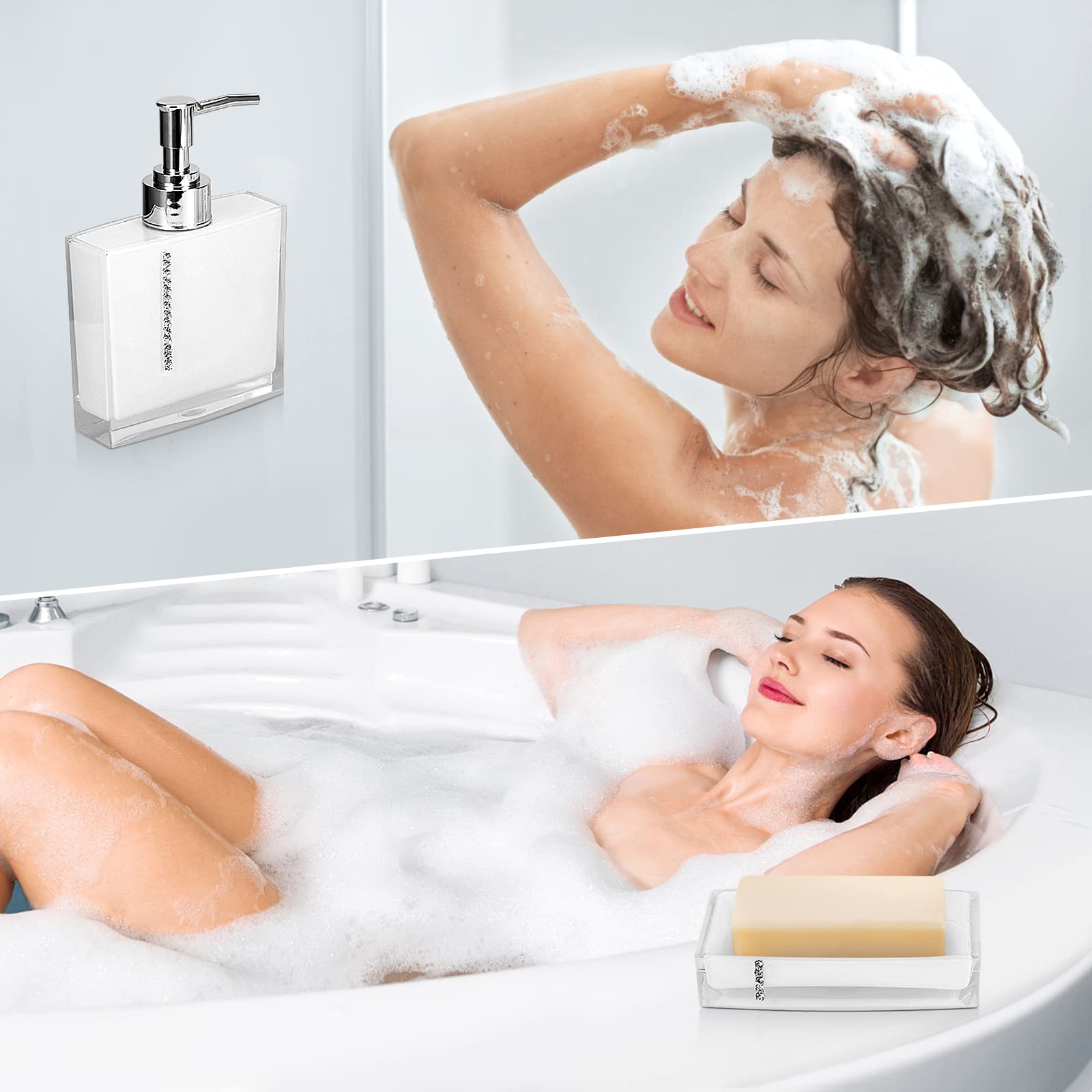 Estink 5PCS Acrylic Bathroom Set - Soap Dish, Toothbrush Holder for Home & Hotel