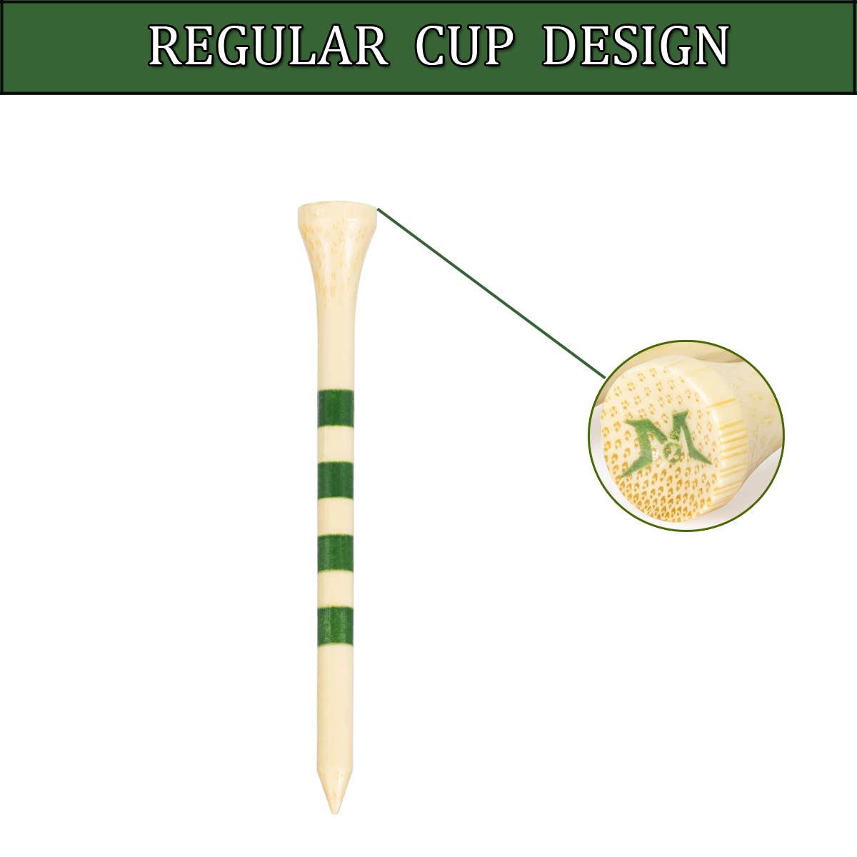 Premium MAZEL Natural Wood & Bamboo Golf Tees Set - 2.75