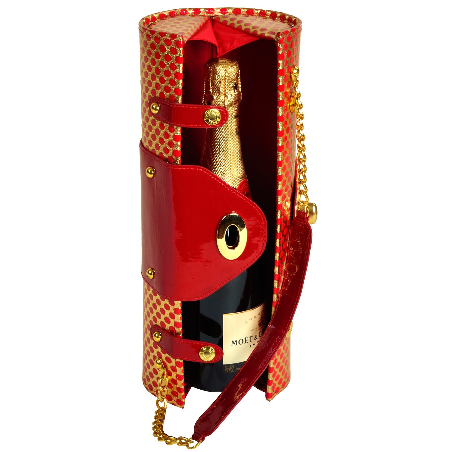 Picnic at Ascot Wine Purse - Elegant Patent Red Handbag for Women | Perfect for Outdoor Parties, Weddings & Wine Tasting Events