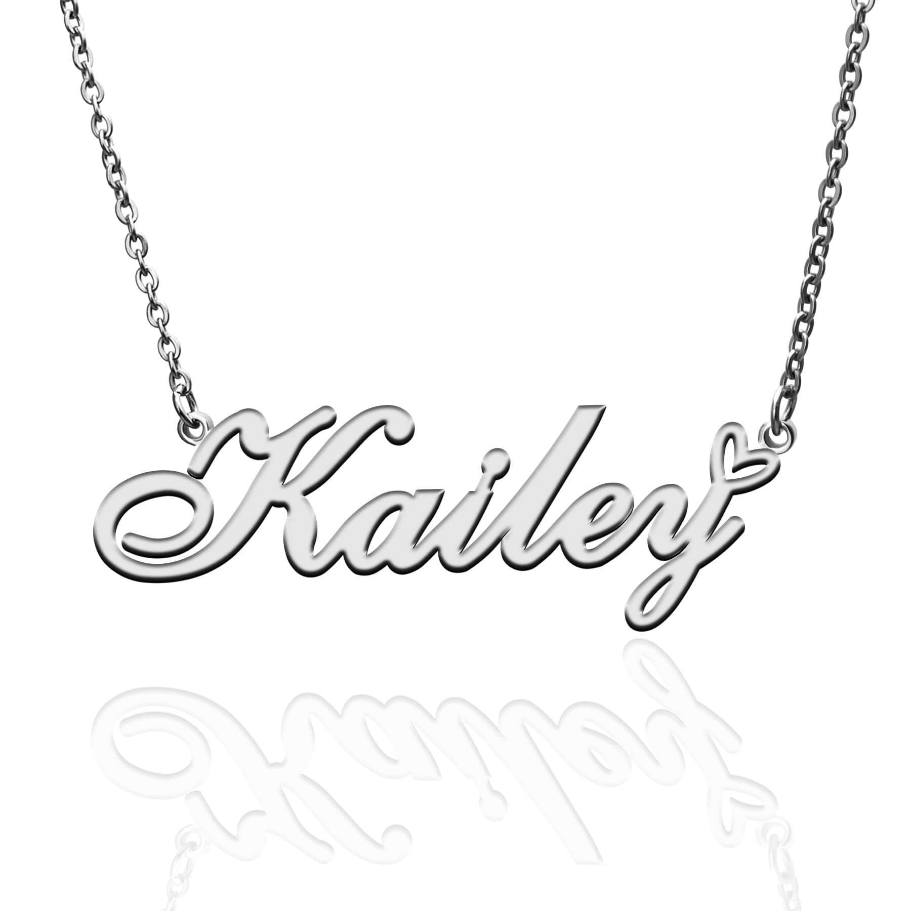 RONKAH Personalized Name Necklace - Gold Plated Heart Pendant Custom Jewelry for Women | Unique Gift for Girlfriend, Mother, Daughter, Friends | Perfect for Christmas, Birthday, Anniversary & Everyday Wear
