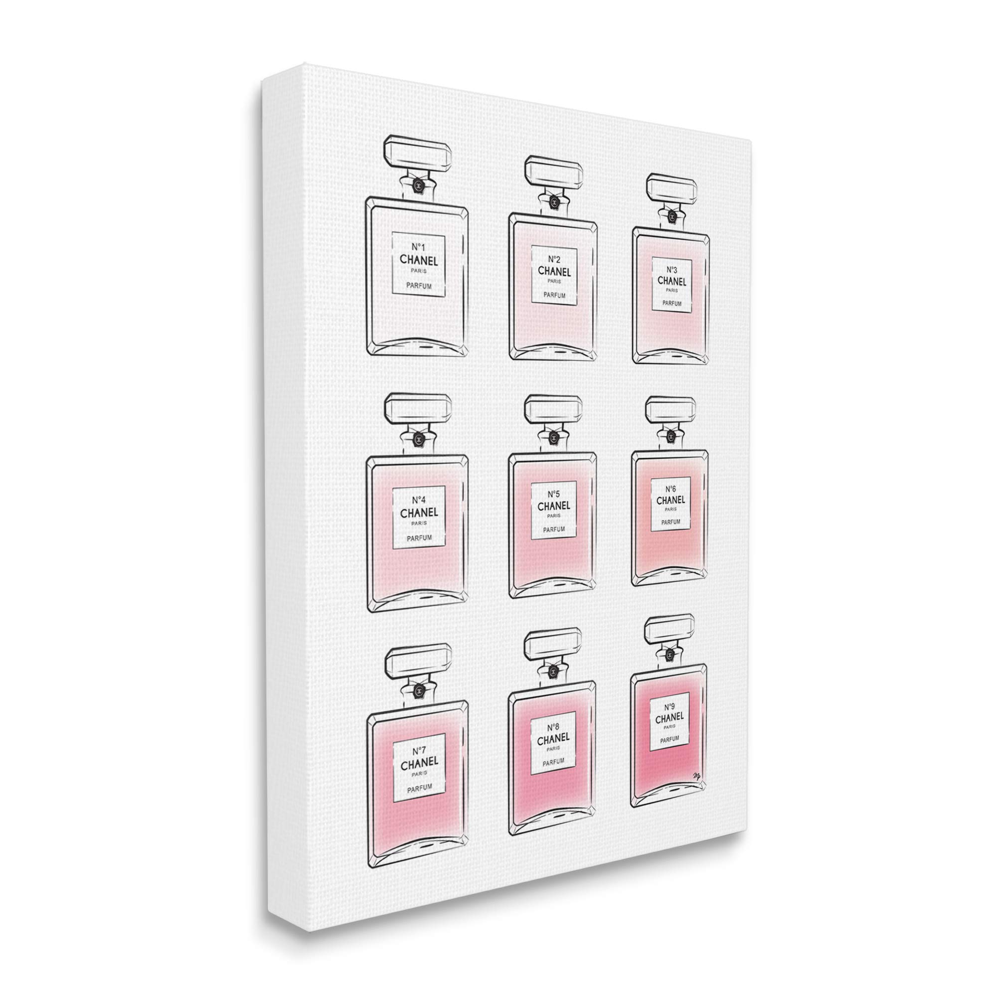 Stupell Industries Glam Pink Ombre Fashion Perfume Bottles Wall Art - Elegant Home Decor for Bedroom, Bathroom & Vanity Areas